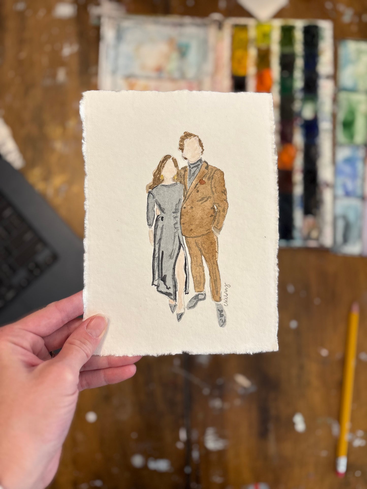 Custom Portrait, 5x7" Watercolor, Original painting