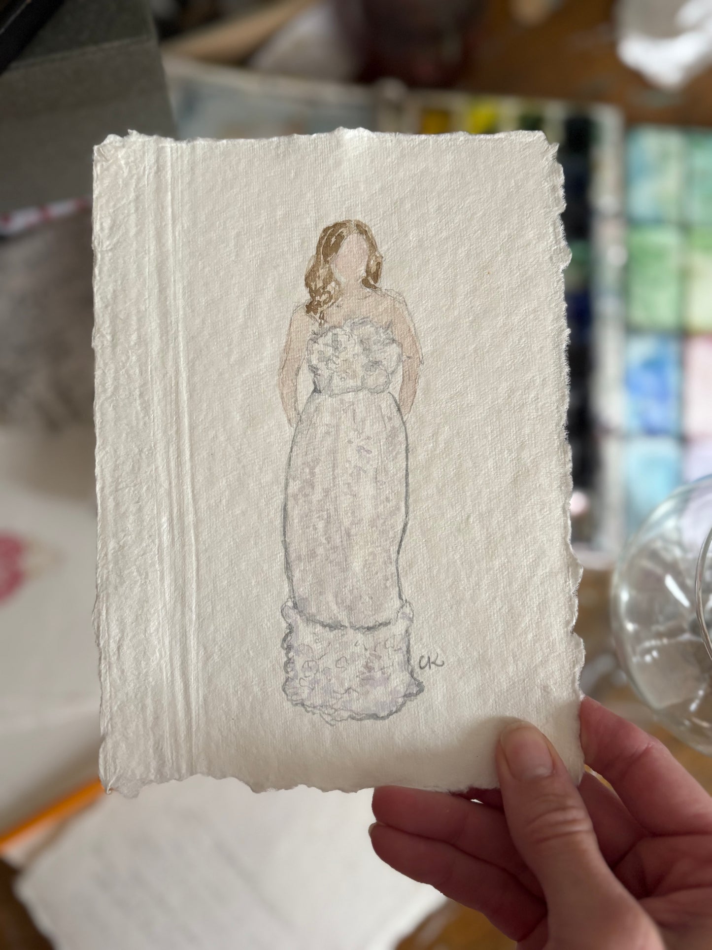 Custom Portrait, 5x7" Watercolor, Original painting