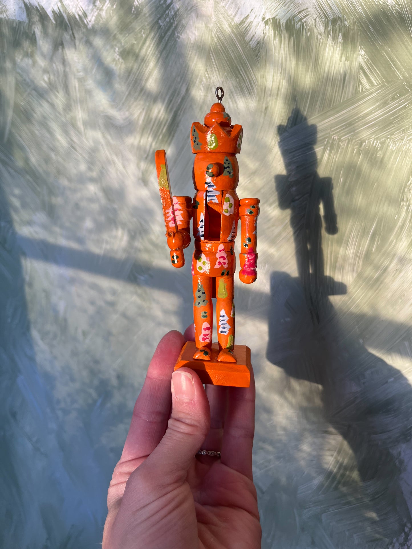 Pretty Trees on Electric Orange Nutcracker Ornament | Holiday 2024 Limited Edition
