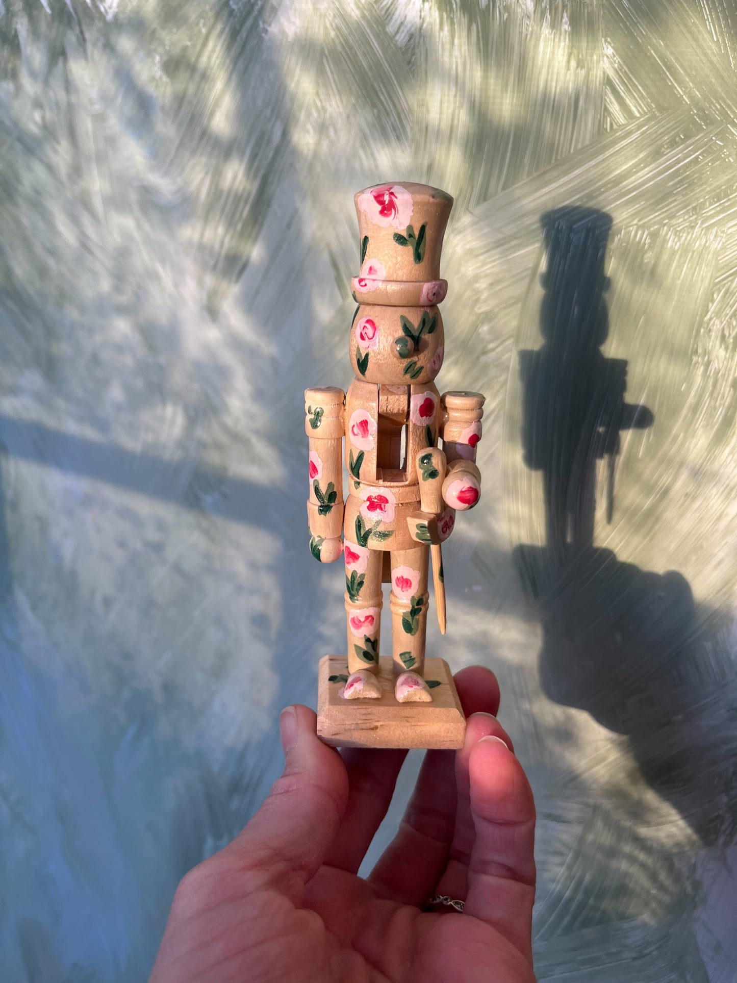 Rose Floral on Wood Nutcracker Ornament | Holiday 2024 Limited Edition