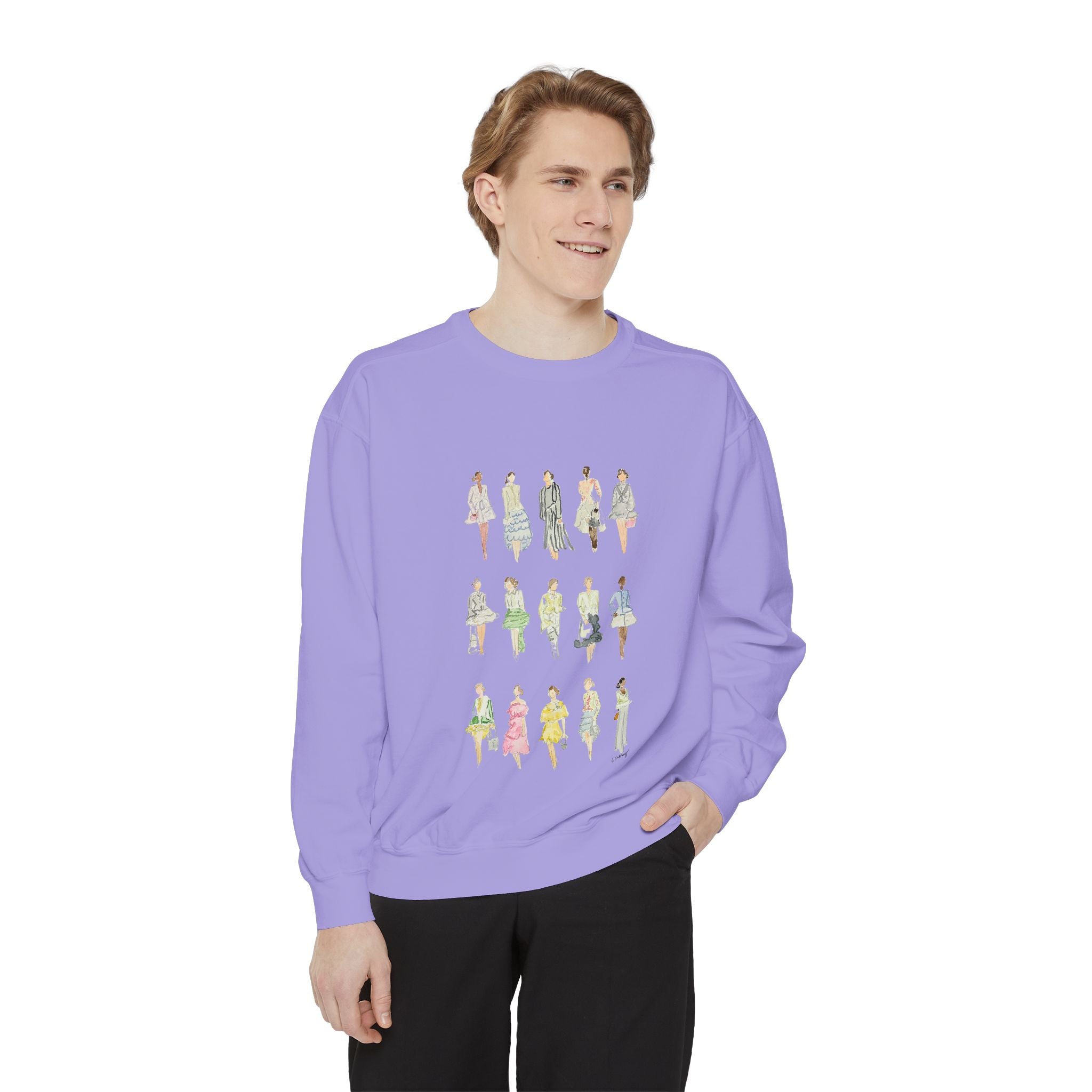 All the Pretty Girls Walk Like This Sweatshirt — Fashion Illustration Vintage Runway Sketches Crewneck