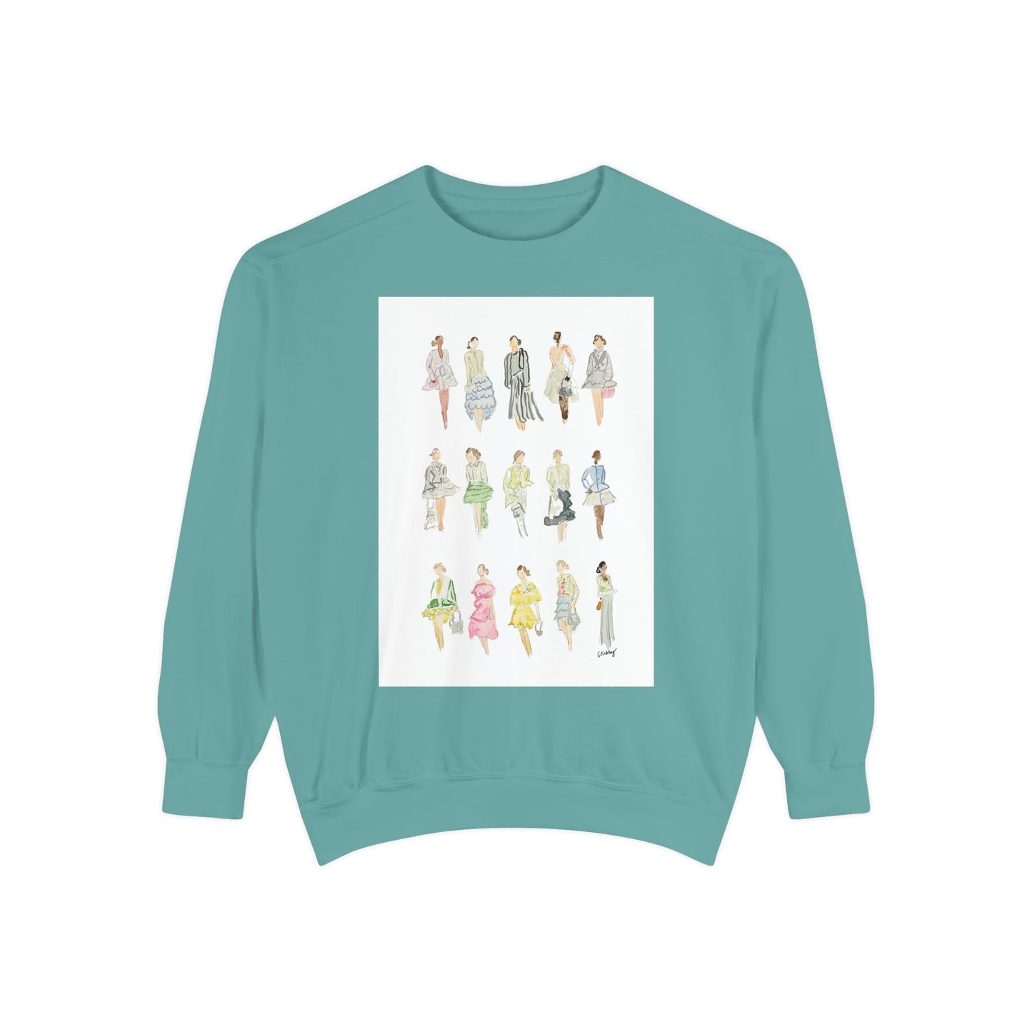 All the Pretty Girls Walk Like This #2 Sweatshirt — Vintage Runway Illustration Print