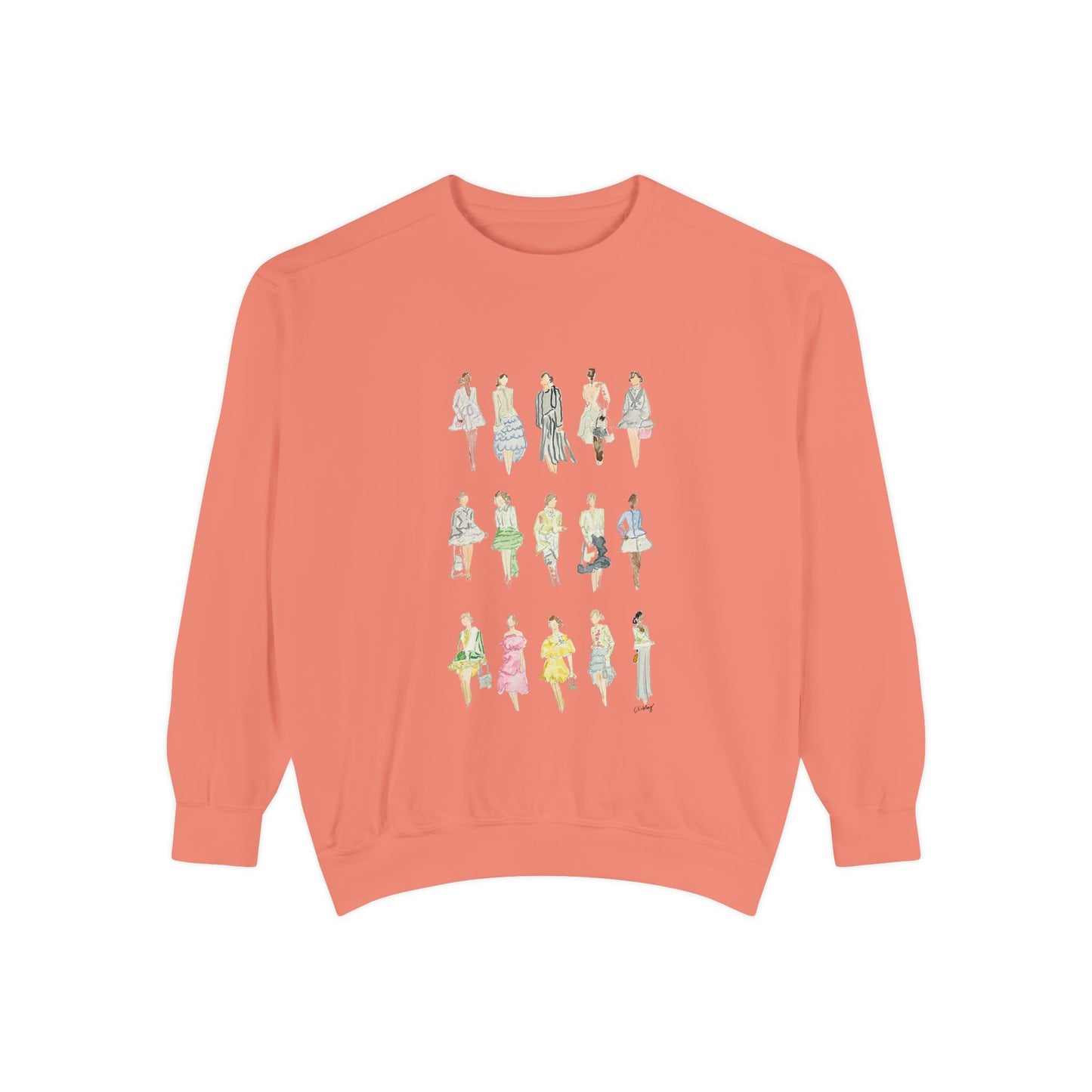All the Pretty Girls Walk Like This Sweatshirt — Fashion Illustration Vintage Runway Sketches Crewneck