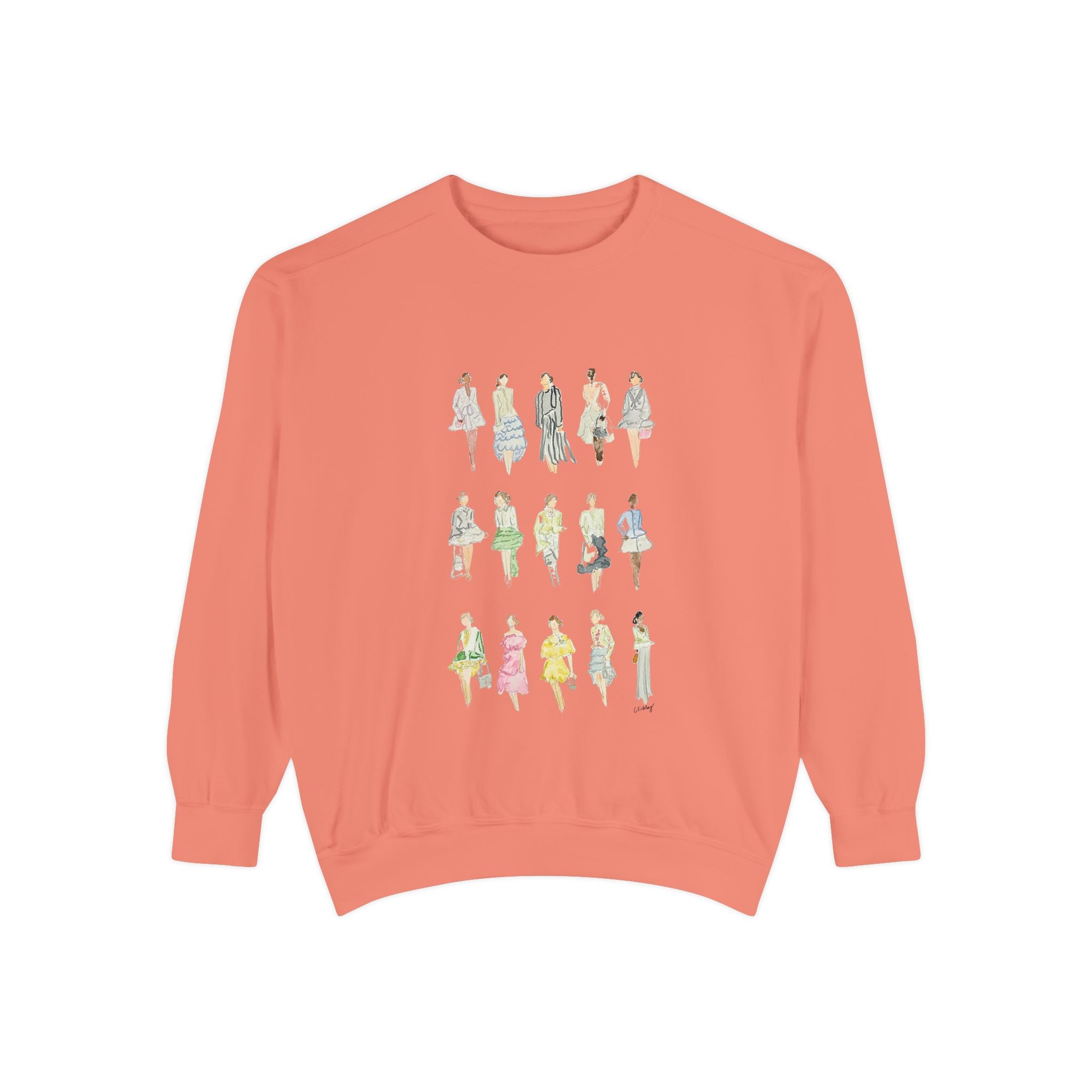 All the Pretty Girls Walk Like This Sweatshirt — Fashion Illustration Vintage Runway Sketches Crewneck