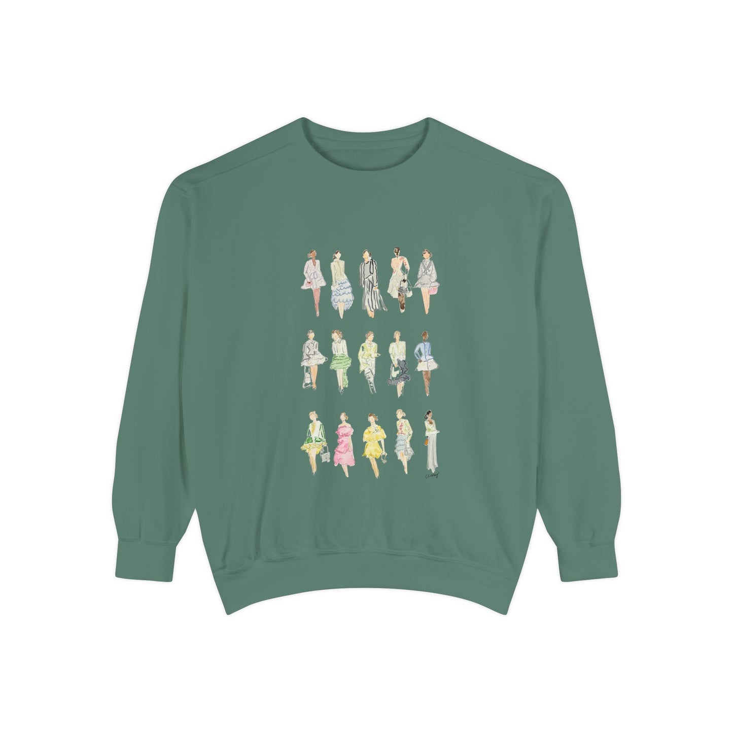 All the Pretty Girls Walk Like This Sweatshirt — Fashion Illustration Vintage Runway Sketches Crewneck