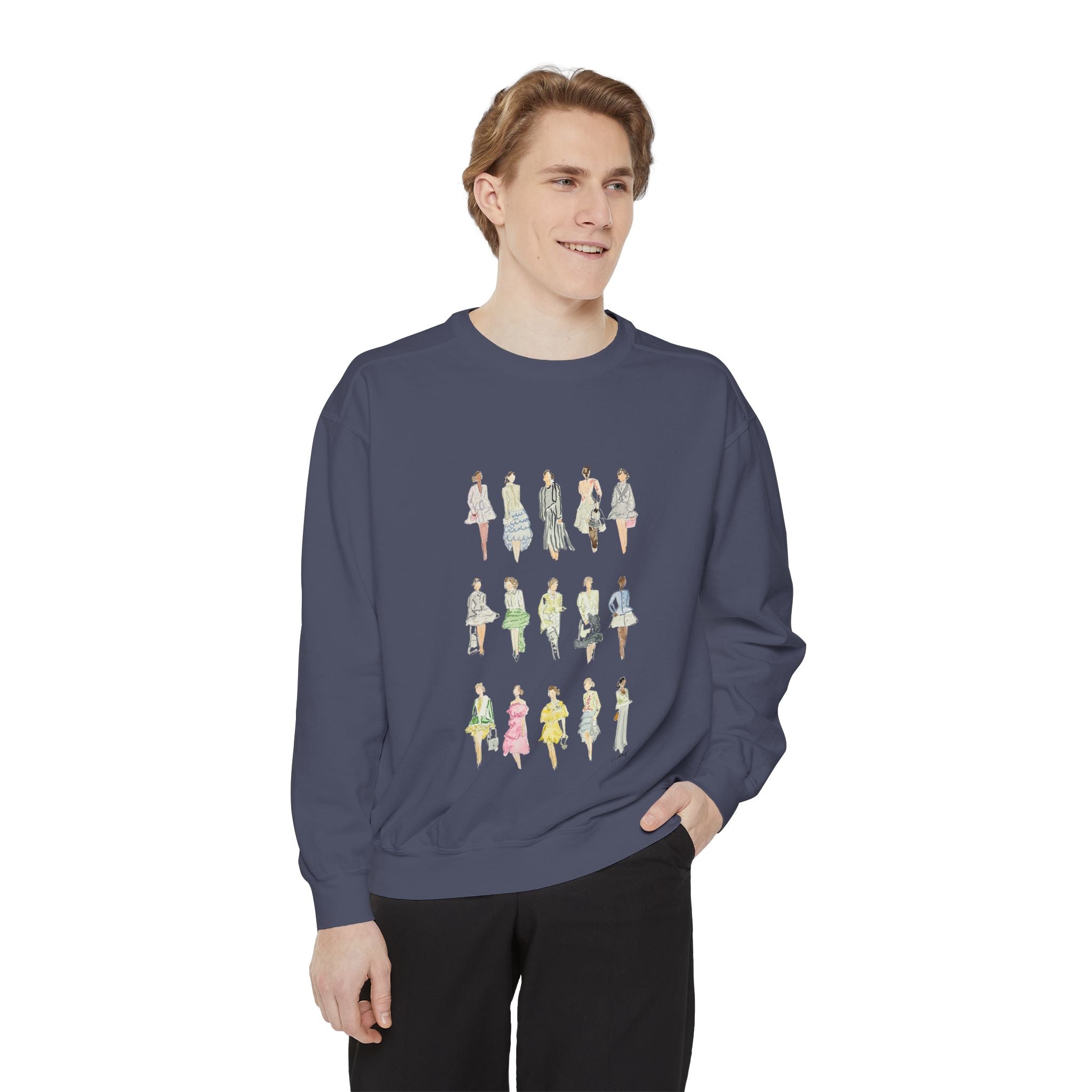 All the Pretty Girls Walk Like This Sweatshirt — Fashion Illustration Vintage Runway Sketches Crewneck