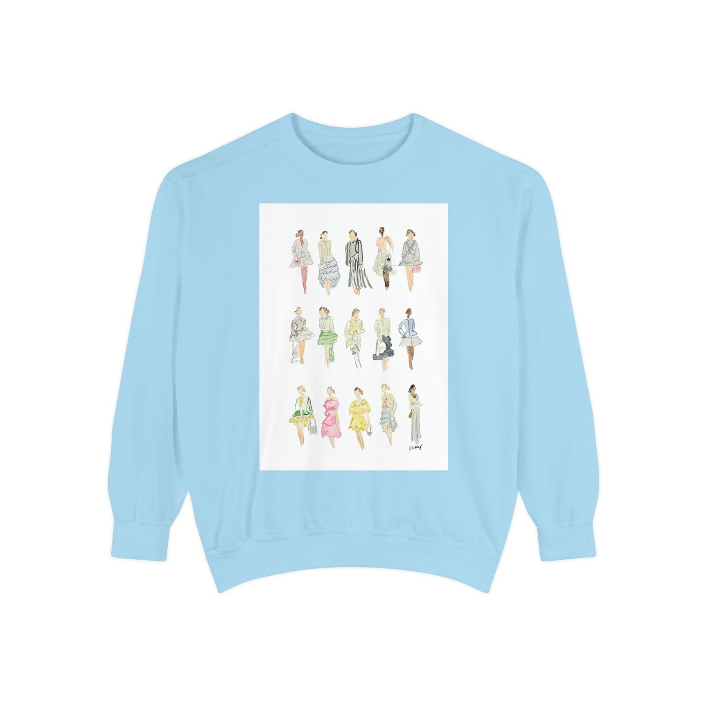 All the Pretty Girls Walk Like This #2 Sweatshirt — Vintage Runway Illustration Print