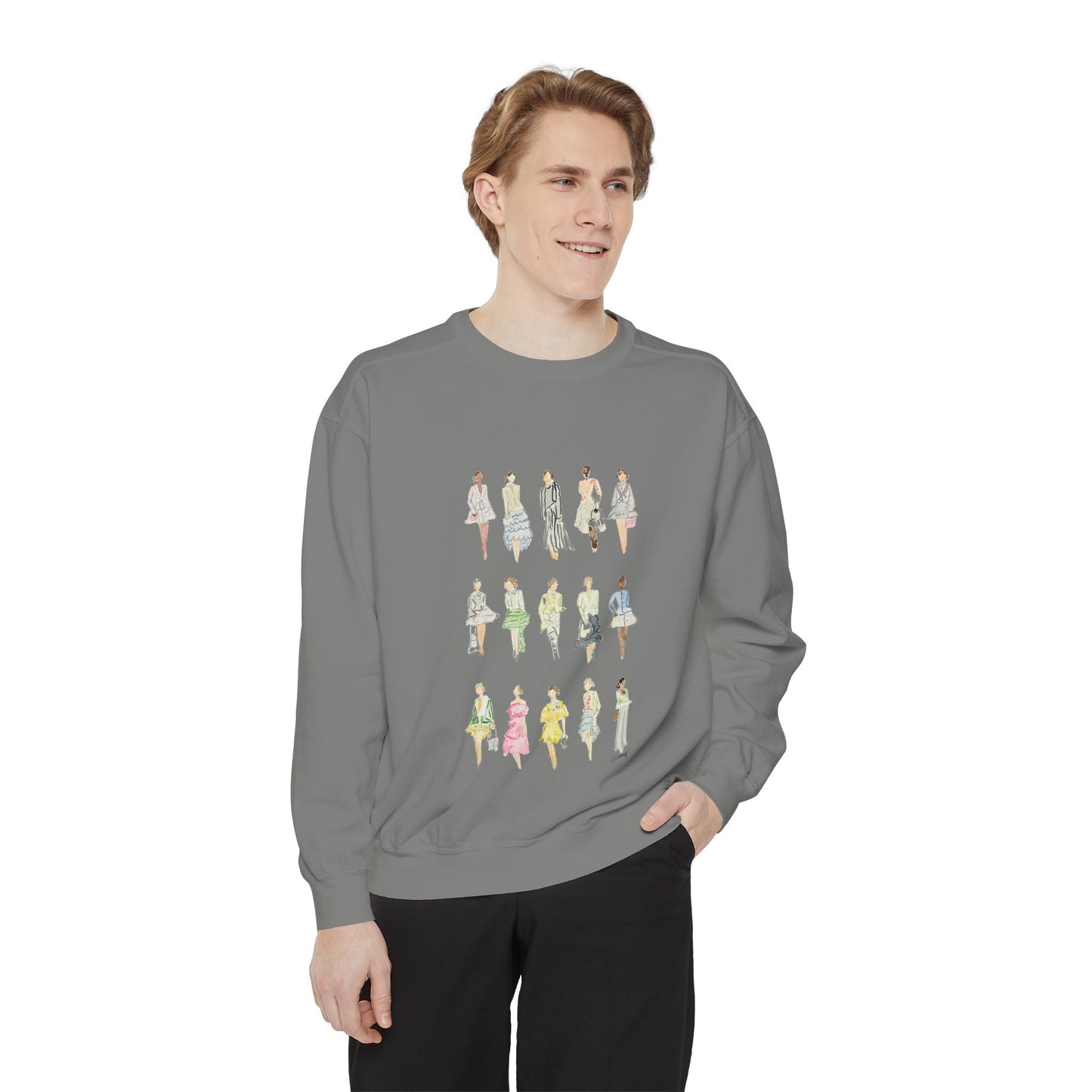 All the Pretty Girls Walk Like This Sweatshirt — Fashion Illustration Vintage Runway Sketches Crewneck