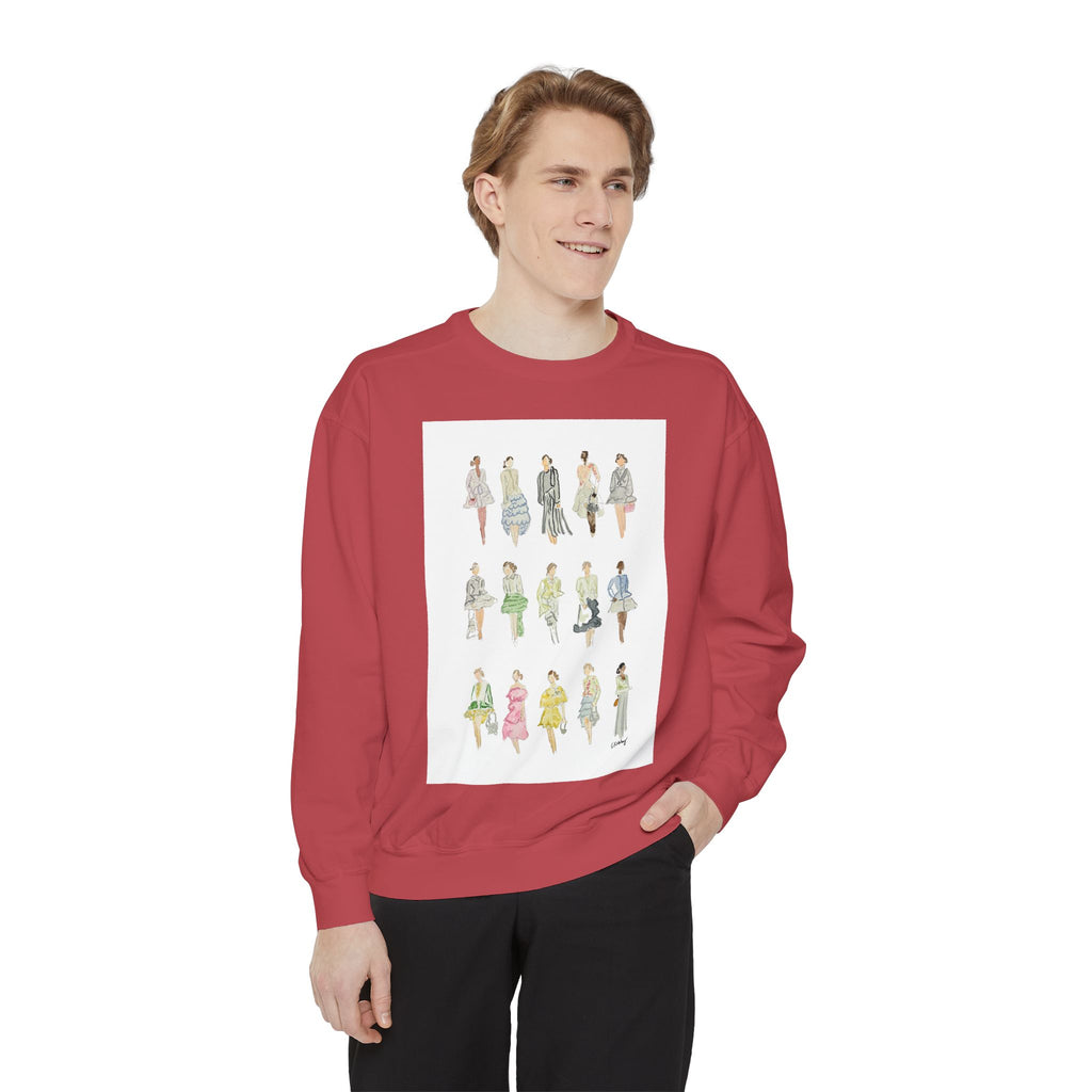 All the Pretty Girls Walk Like This #2 Sweatshirt — Vintage Runway Illustration Print