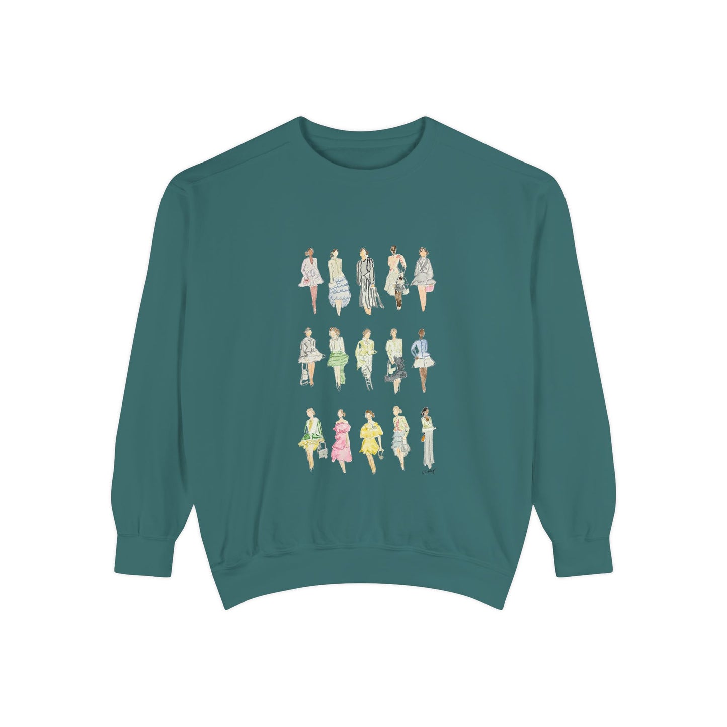 All the Pretty Girls Walk Like This Sweatshirt — Fashion Illustration Vintage Runway Sketches Crewneck