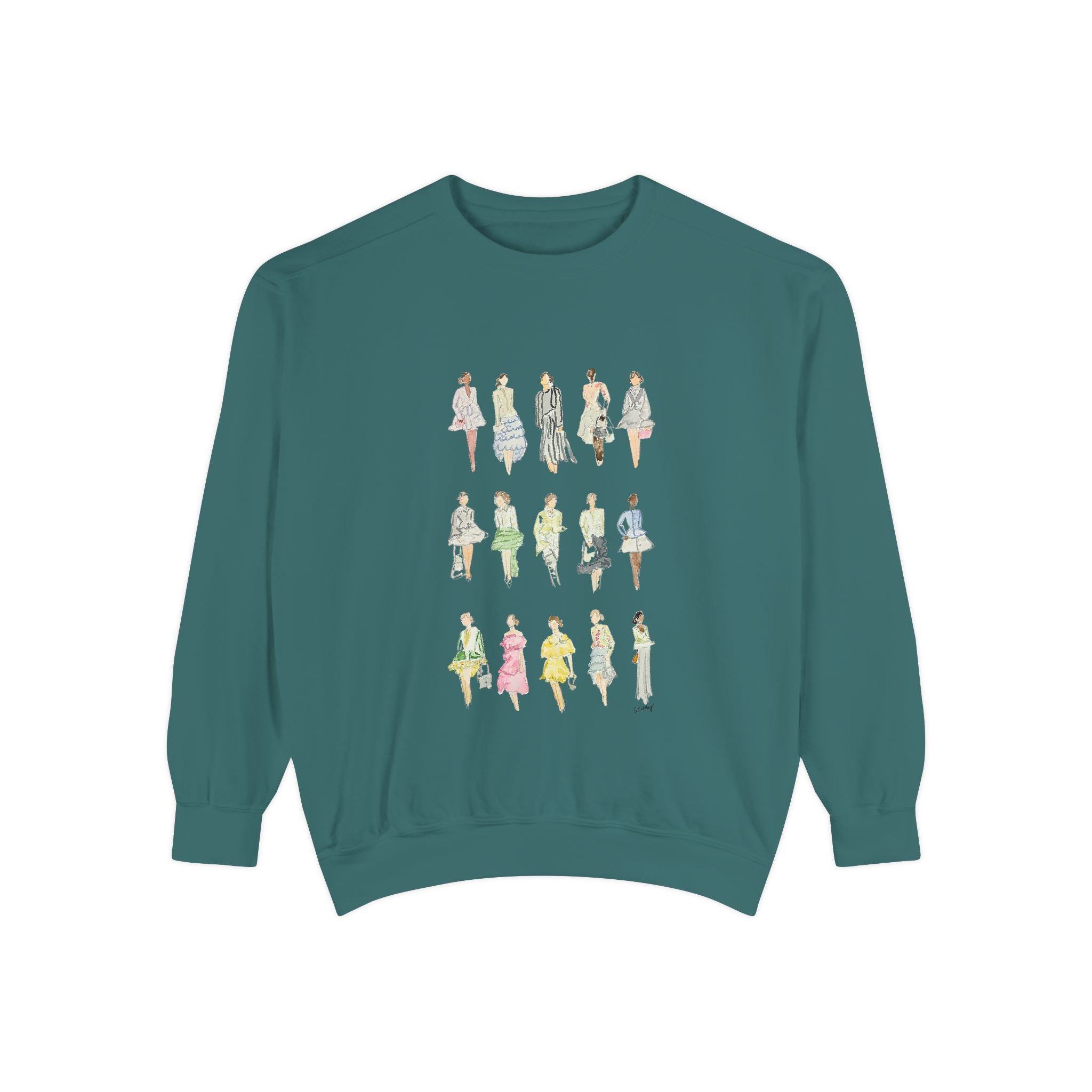 All the Pretty Girls Walk Like This Sweatshirt — Fashion Illustration Vintage Runway Sketches Crewneck