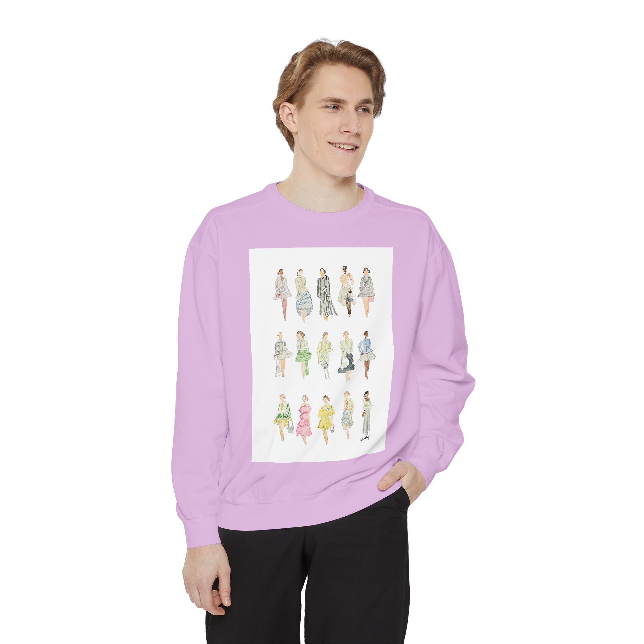 All the Pretty Girls Walk Like This #2 Sweatshirt — Vintage Runway Illustration Print