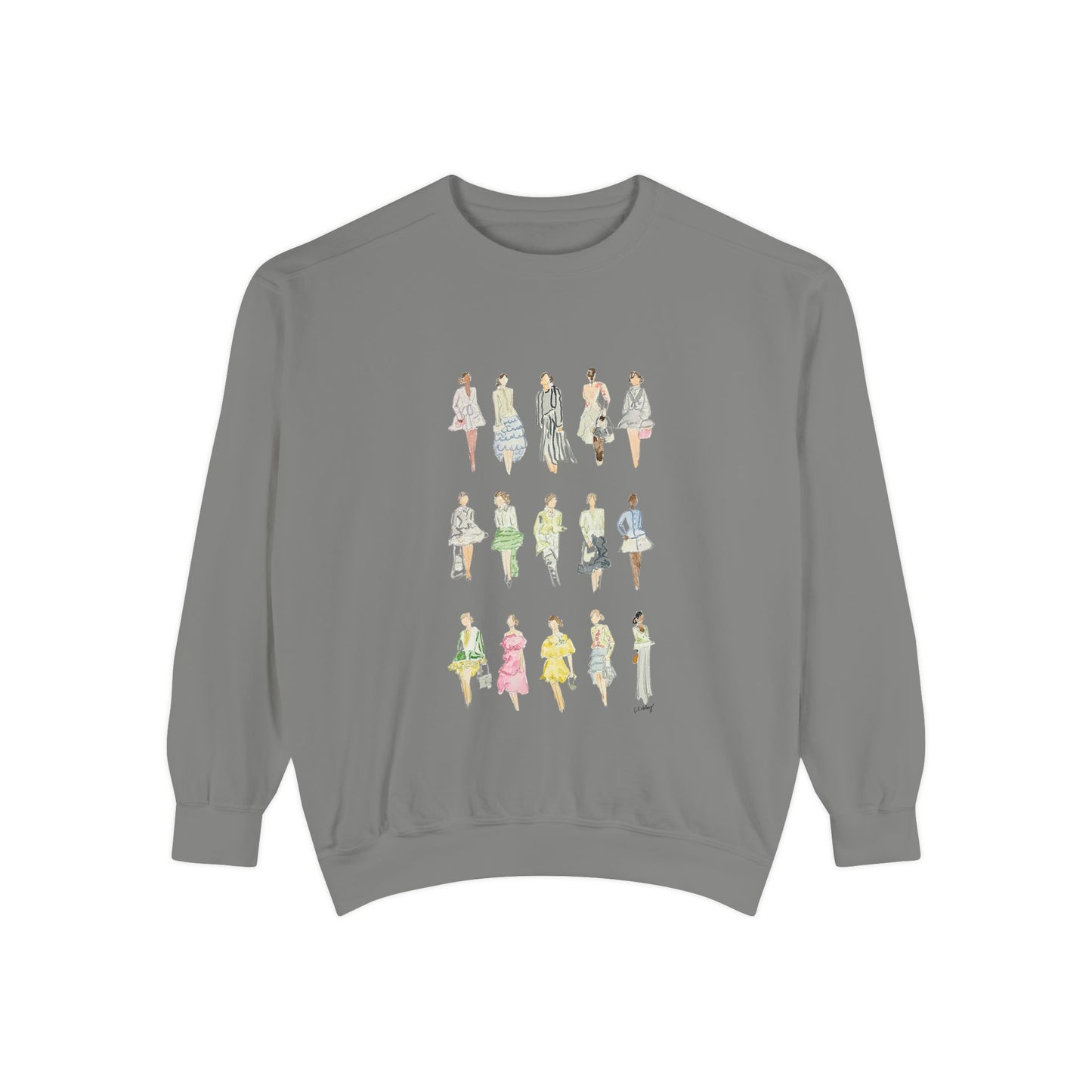 All the Pretty Girls Walk Like This Sweatshirt — Fashion Illustration Vintage Runway Sketches Crewneck