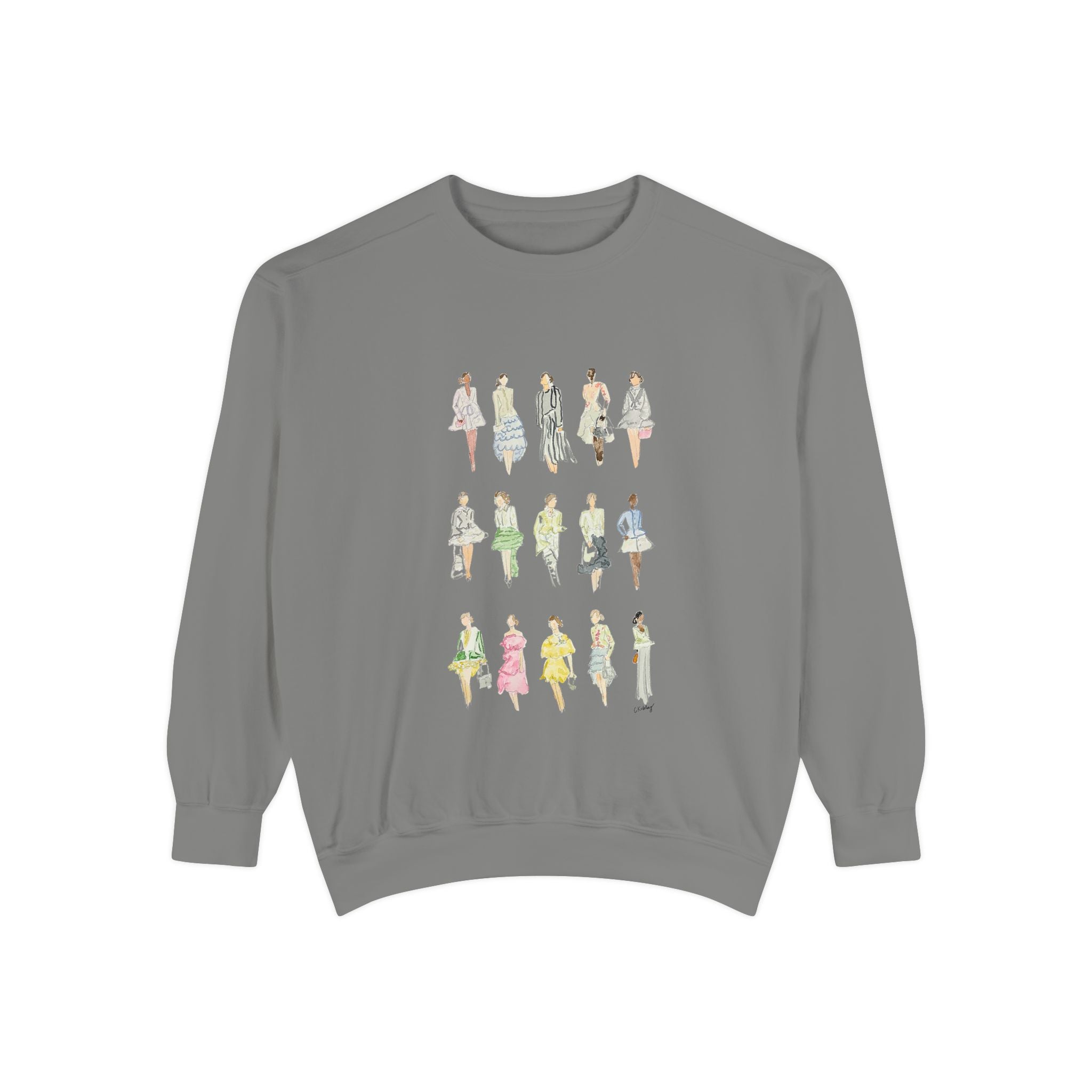All the Pretty Girls Walk Like This Sweatshirt — Fashion Illustration Vintage Runway Sketches Crewneck