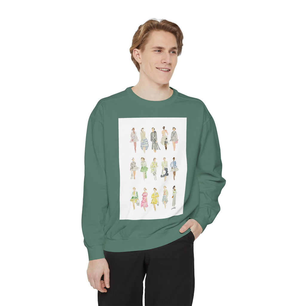 All the Pretty Girls Walk Like This #2 Sweatshirt — Vintage Runway Illustration Print