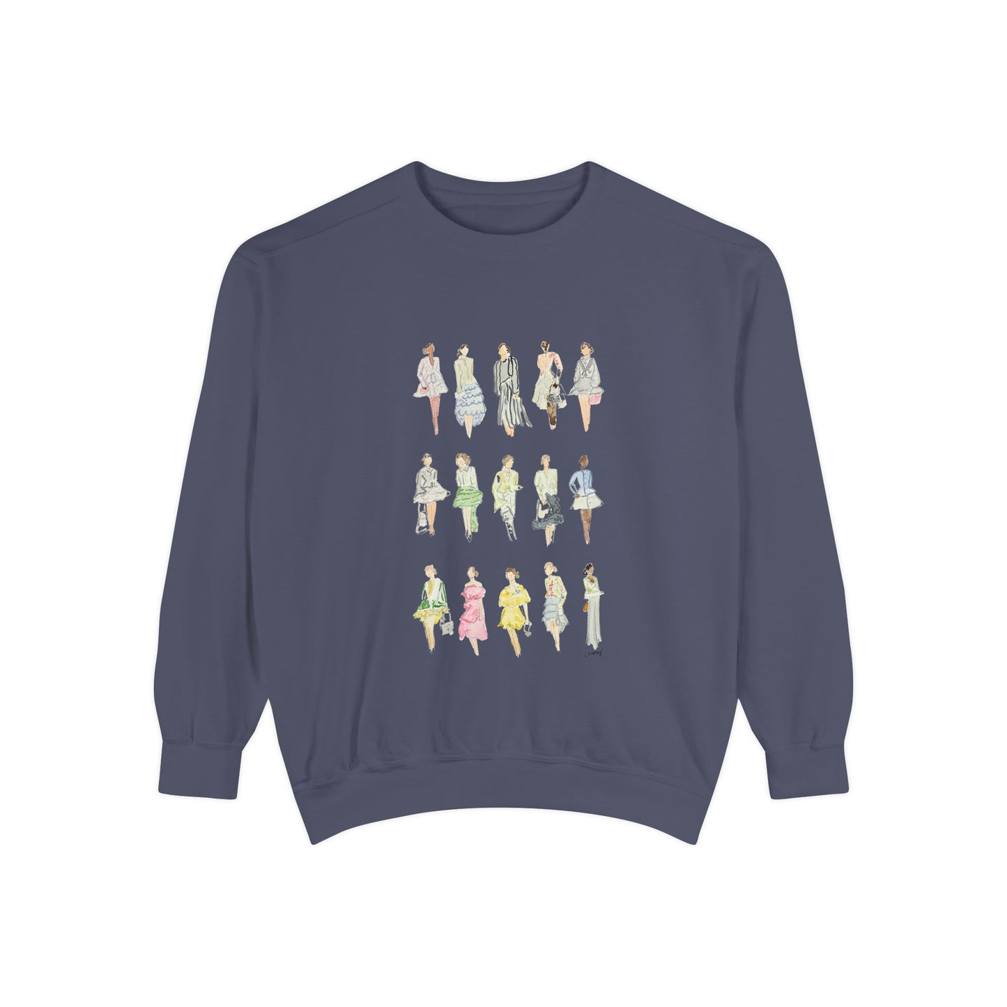 All the Pretty Girls Walk Like This Sweatshirt — Fashion Illustration Vintage Runway Sketches Crewneck