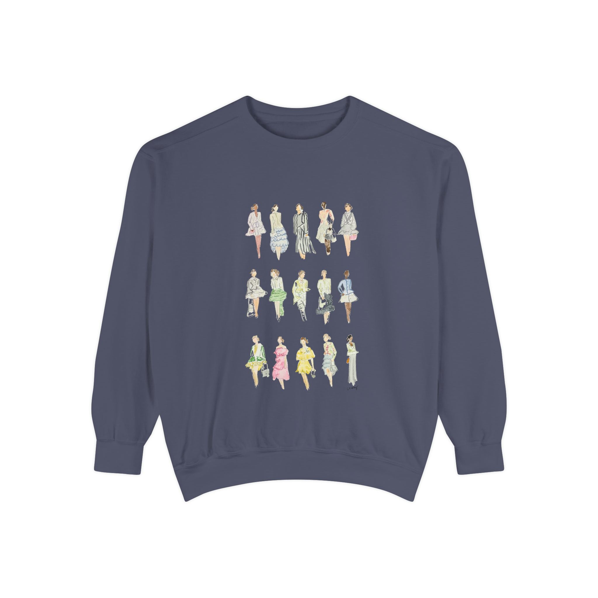 All the Pretty Girls Walk Like This Sweatshirt — Fashion Illustration Vintage Runway Sketches Crewneck