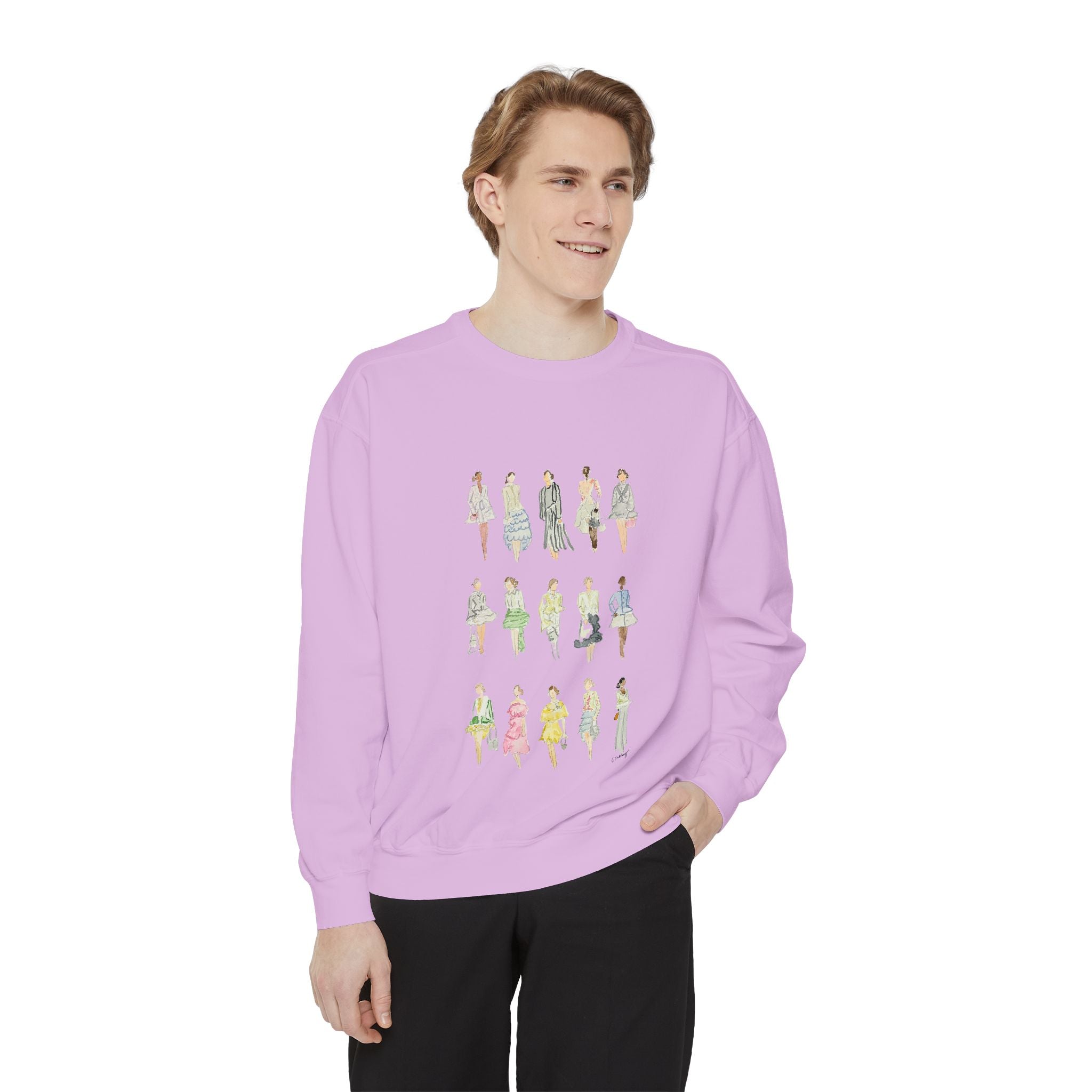 All the Pretty Girls Walk Like This Sweatshirt — Fashion Illustration Vintage Runway Sketches Crewneck