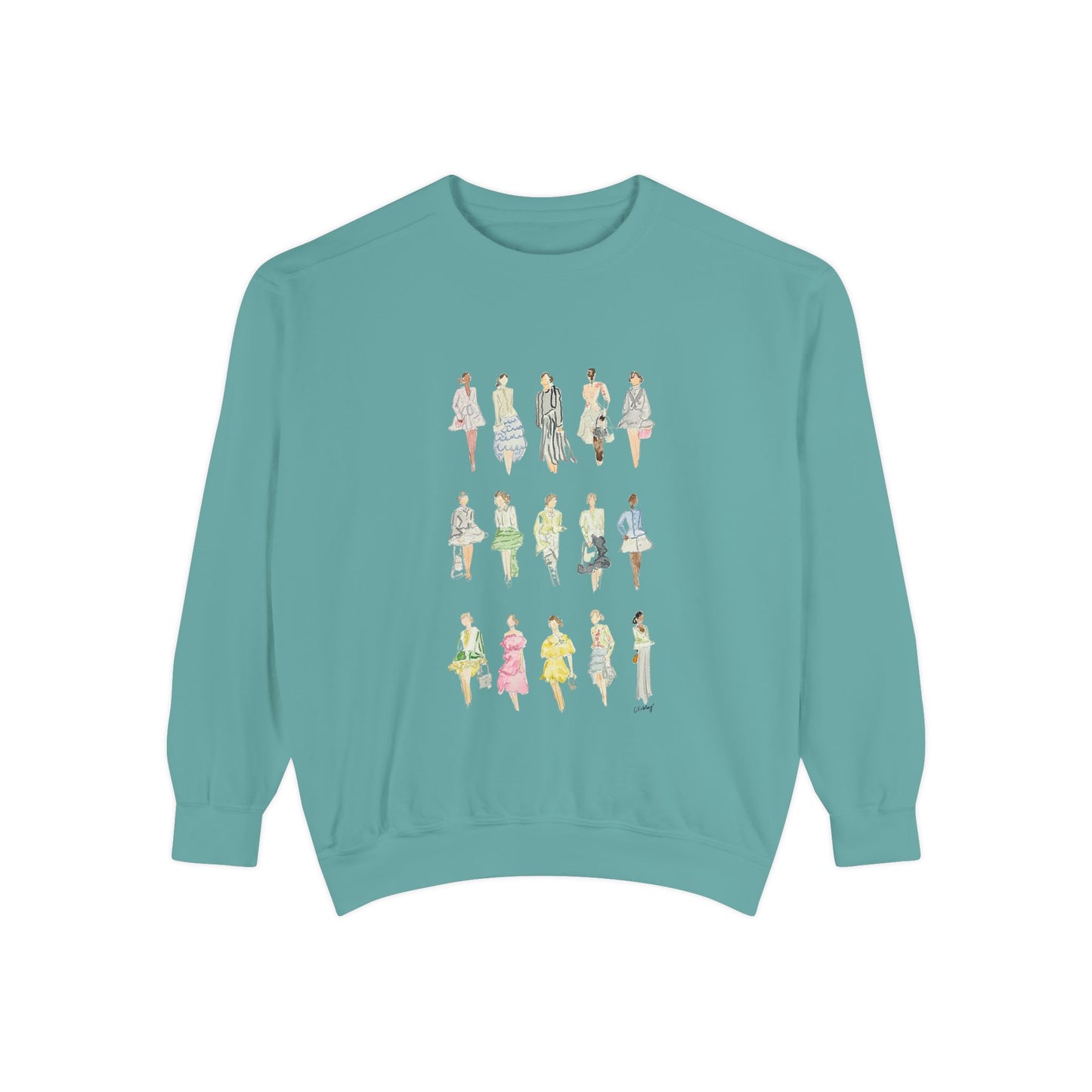 All the Pretty Girls Walk Like This Sweatshirt — Fashion Illustration Vintage Runway Sketches Crewneck