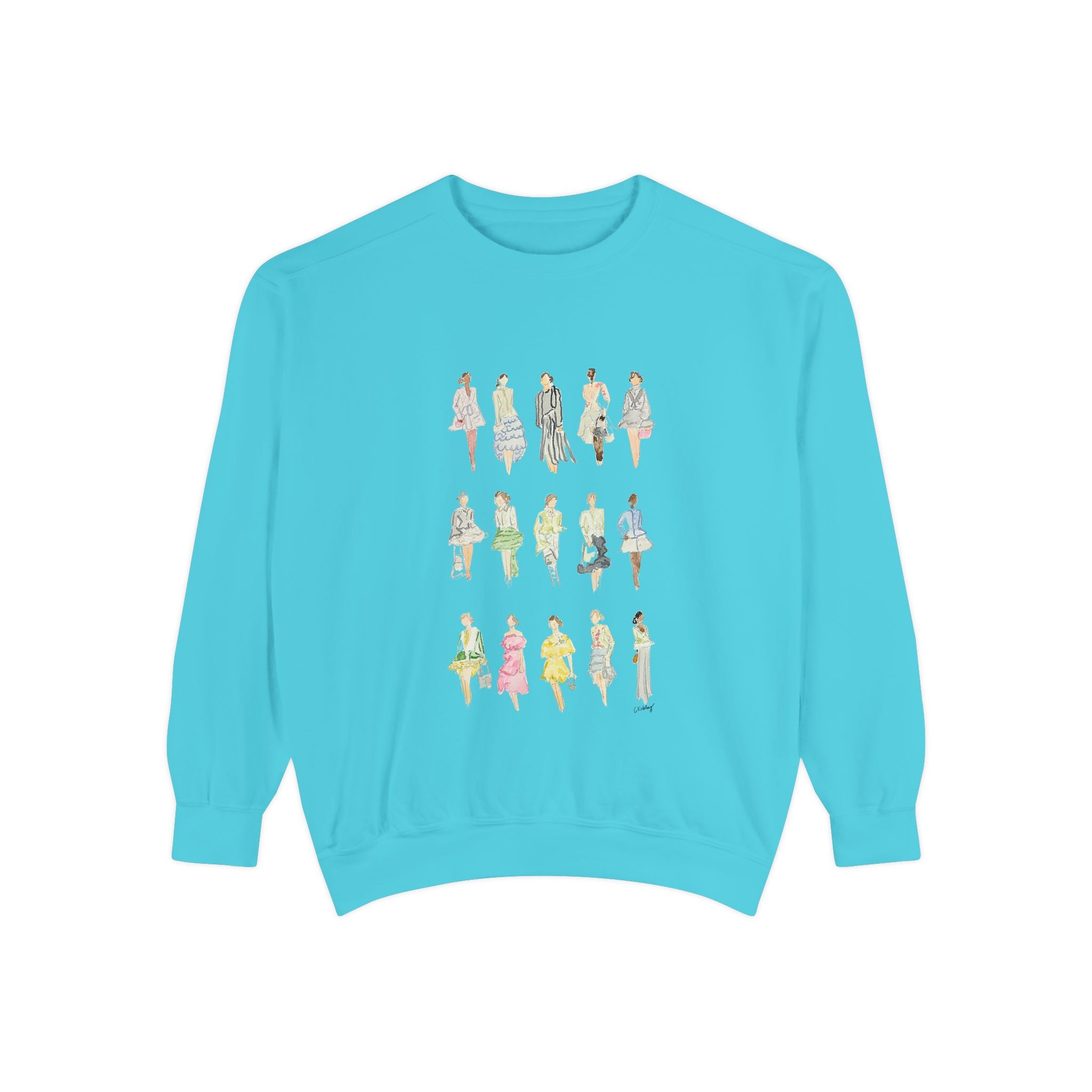 All the Pretty Girls Walk Like This Sweatshirt — Fashion Illustration Vintage Runway Sketches Crewneck