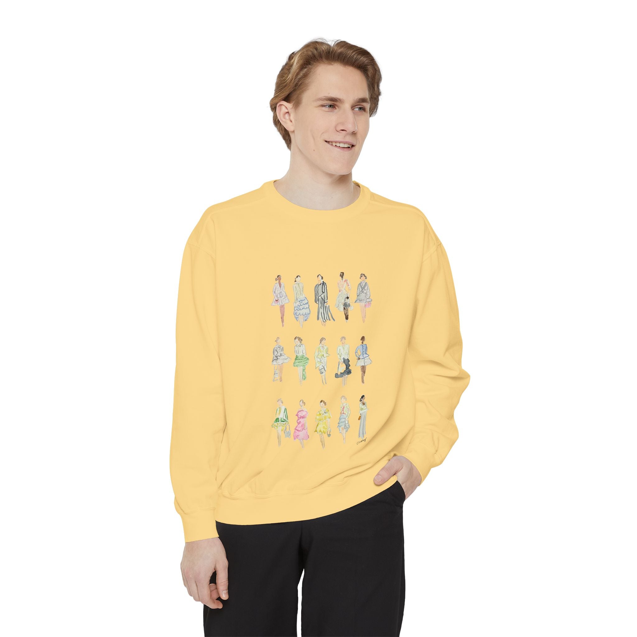 All the Pretty Girls Walk Like This Sweatshirt — Fashion Illustration Vintage Runway Sketches Crewneck