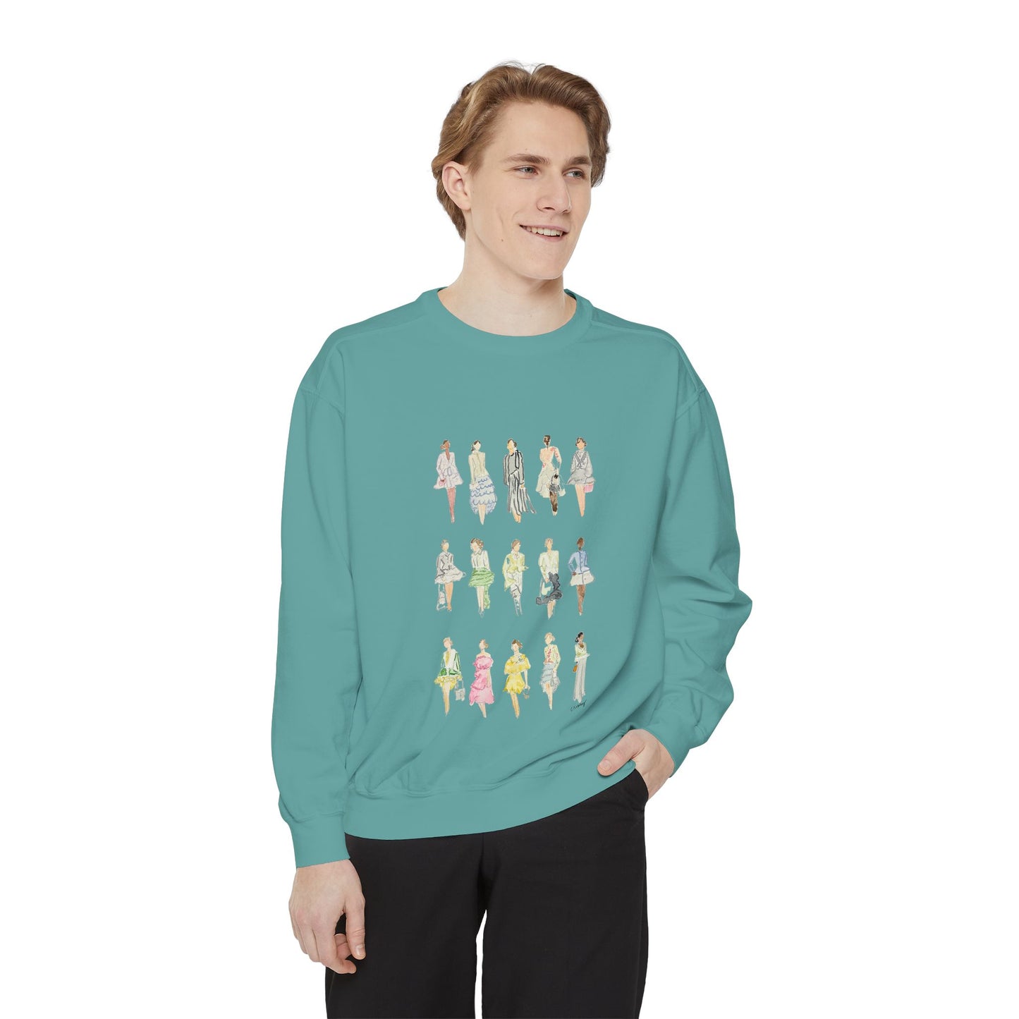 All the Pretty Girls Walk Like This Sweatshirt — Fashion Illustration Vintage Runway Sketches Crewneck
