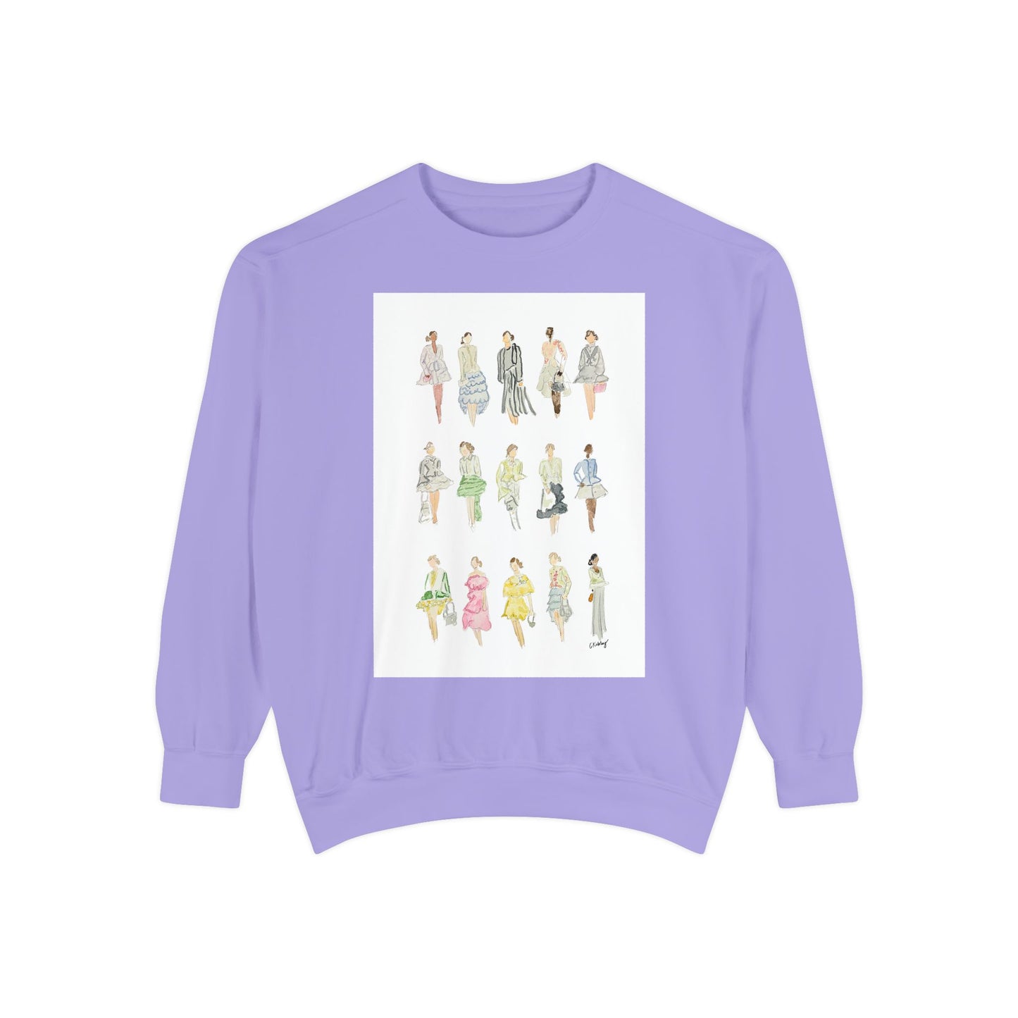 All the Pretty Girls Walk Like This #2 Sweatshirt — Vintage Runway Illustration Print
