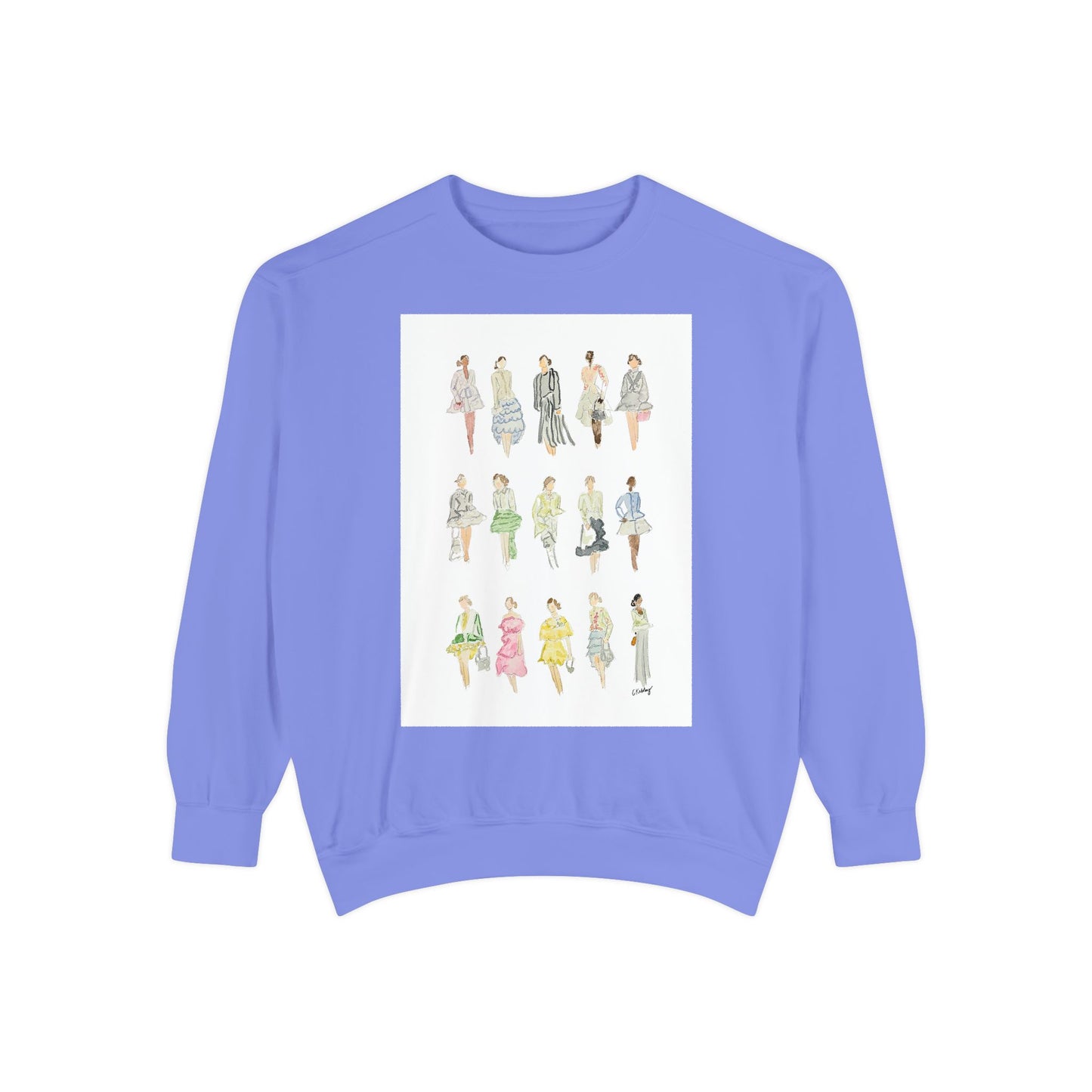 All the Pretty Girls Walk Like This #2 Sweatshirt — Vintage Runway Illustration Print