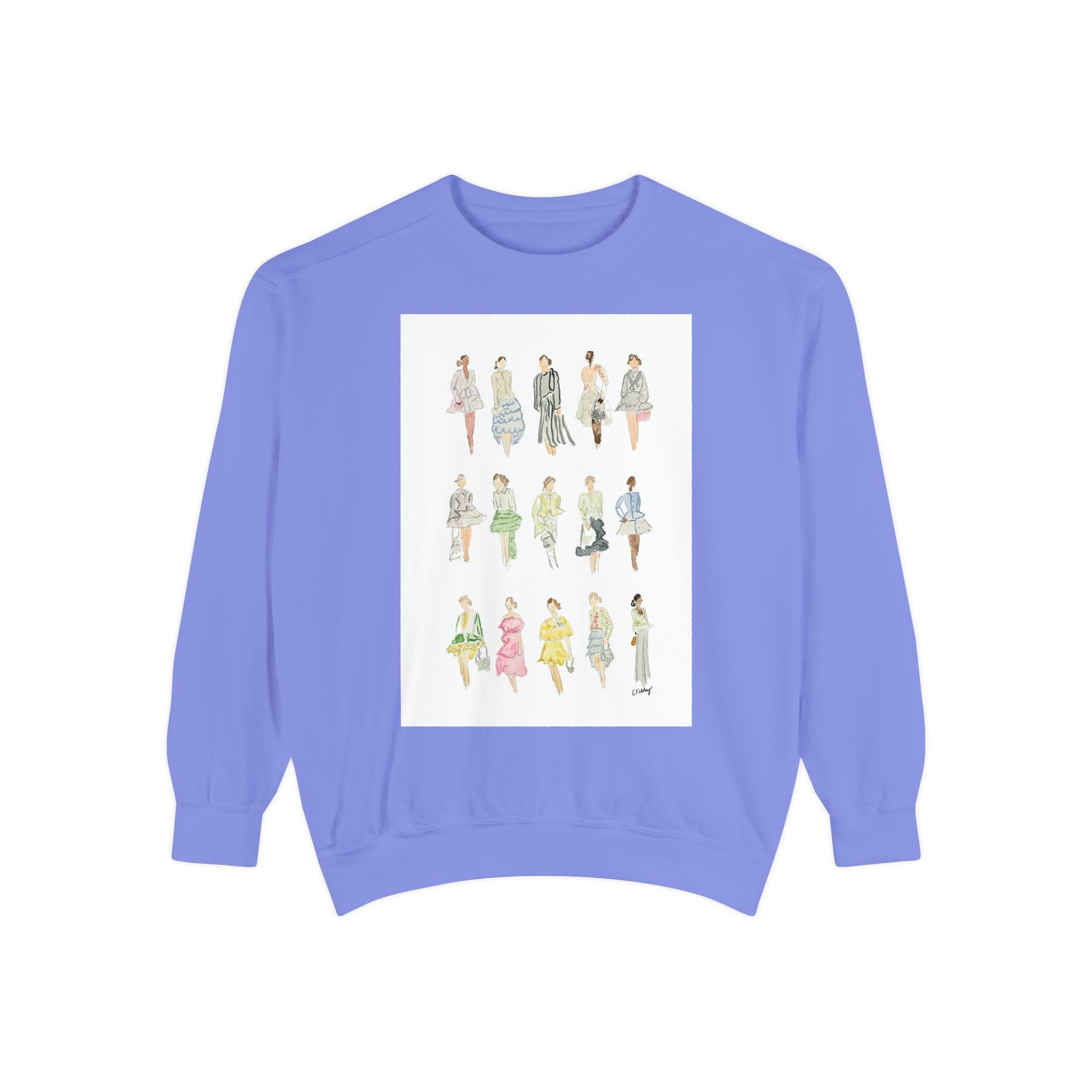 All the Pretty Girls Walk Like This #2 Sweatshirt — Vintage Runway Illustration Print