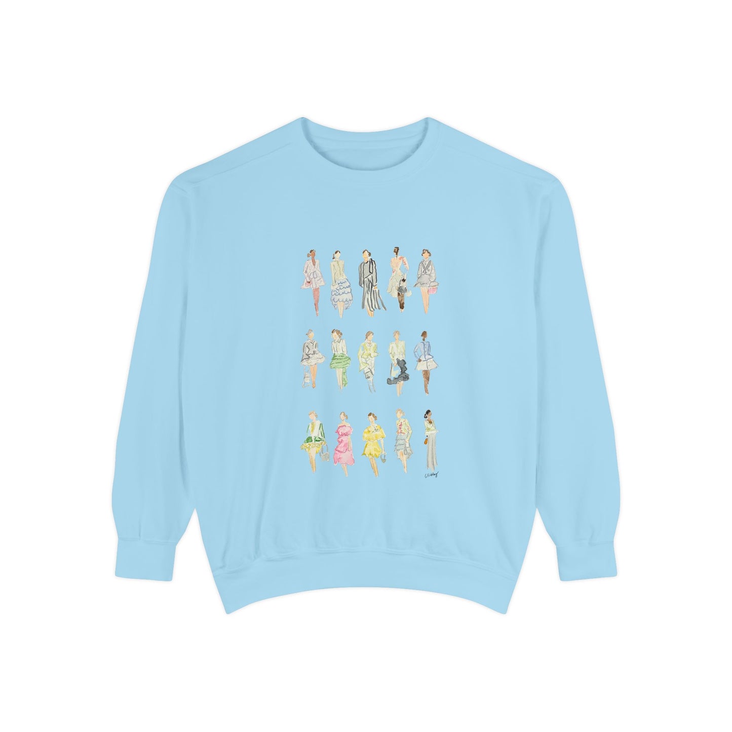 All the Pretty Girls Walk Like This Sweatshirt — Fashion Illustration Vintage Runway Sketches Crewneck