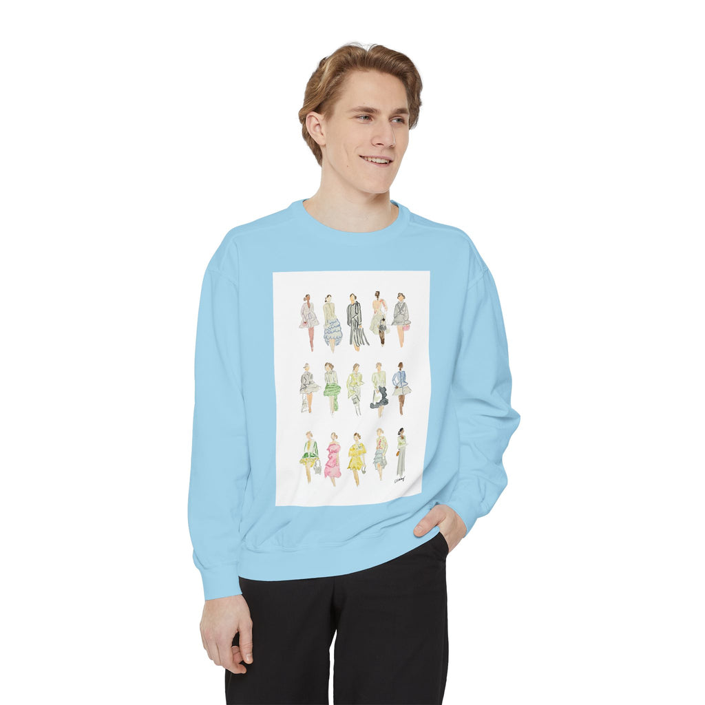 All the Pretty Girls Walk Like This #2 Sweatshirt — Vintage Runway Illustration Print