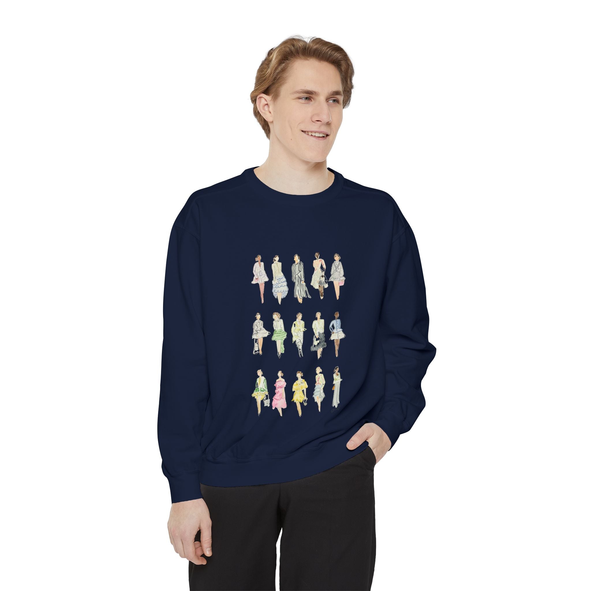 All the Pretty Girls Walk Like This Sweatshirt — Fashion Illustration Vintage Runway Sketches Crewneck