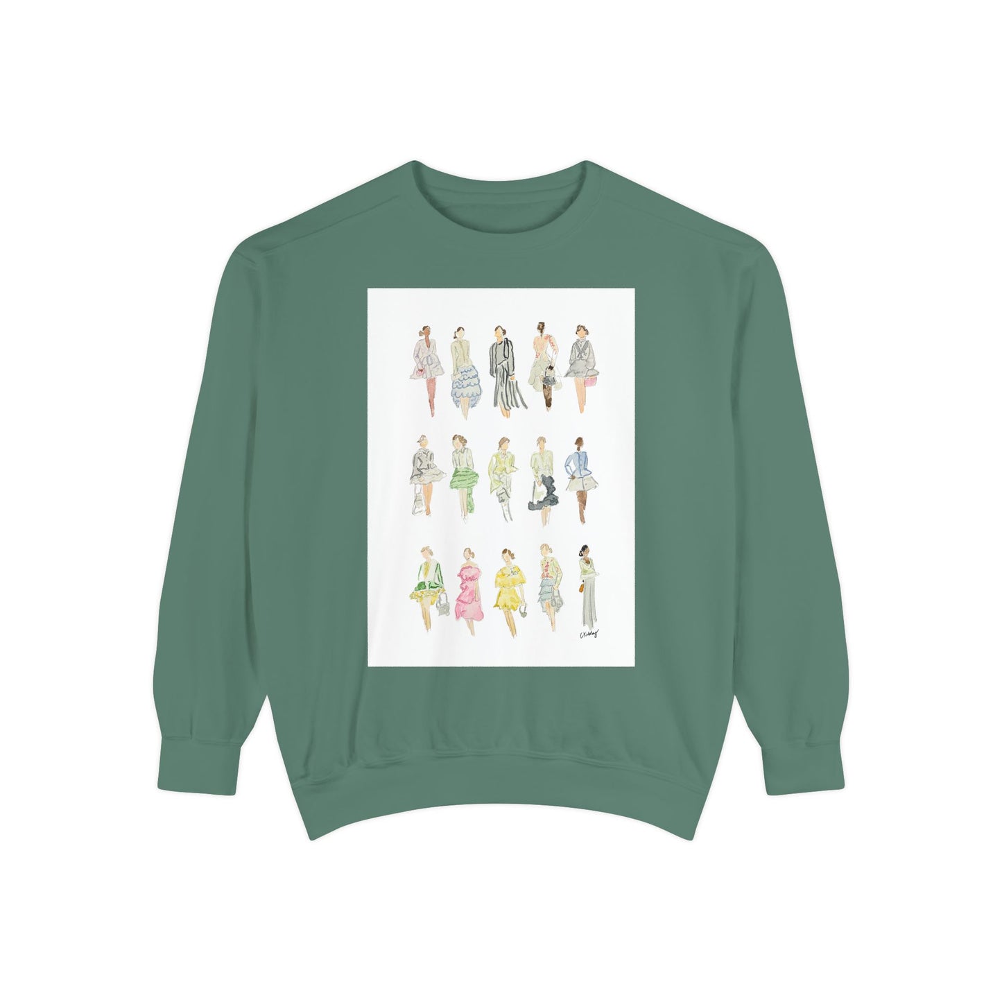 All the Pretty Girls Walk Like This #2 Sweatshirt — Vintage Runway Illustration Print