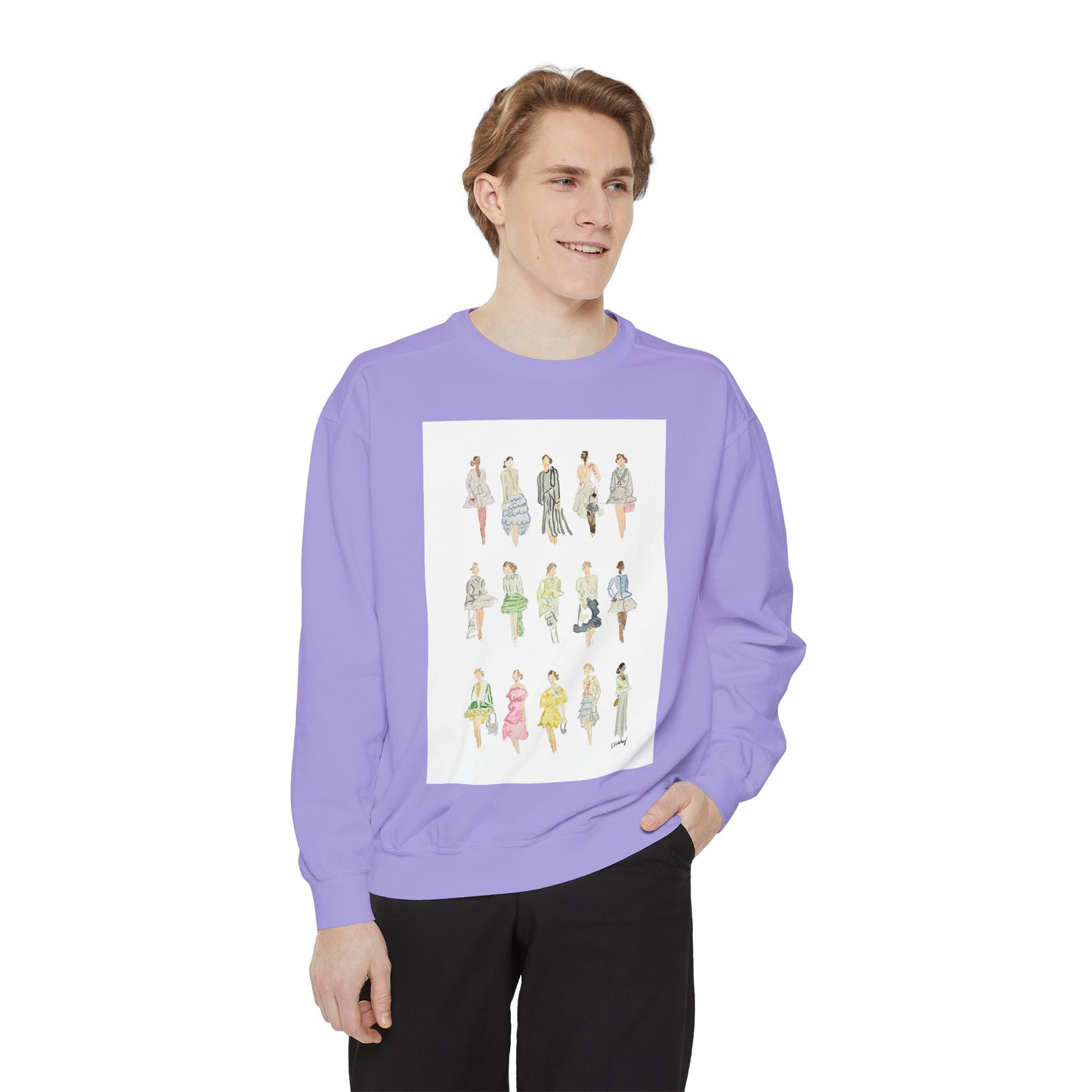 All the Pretty Girls Walk Like This #2 Sweatshirt — Vintage Runway Illustration Print