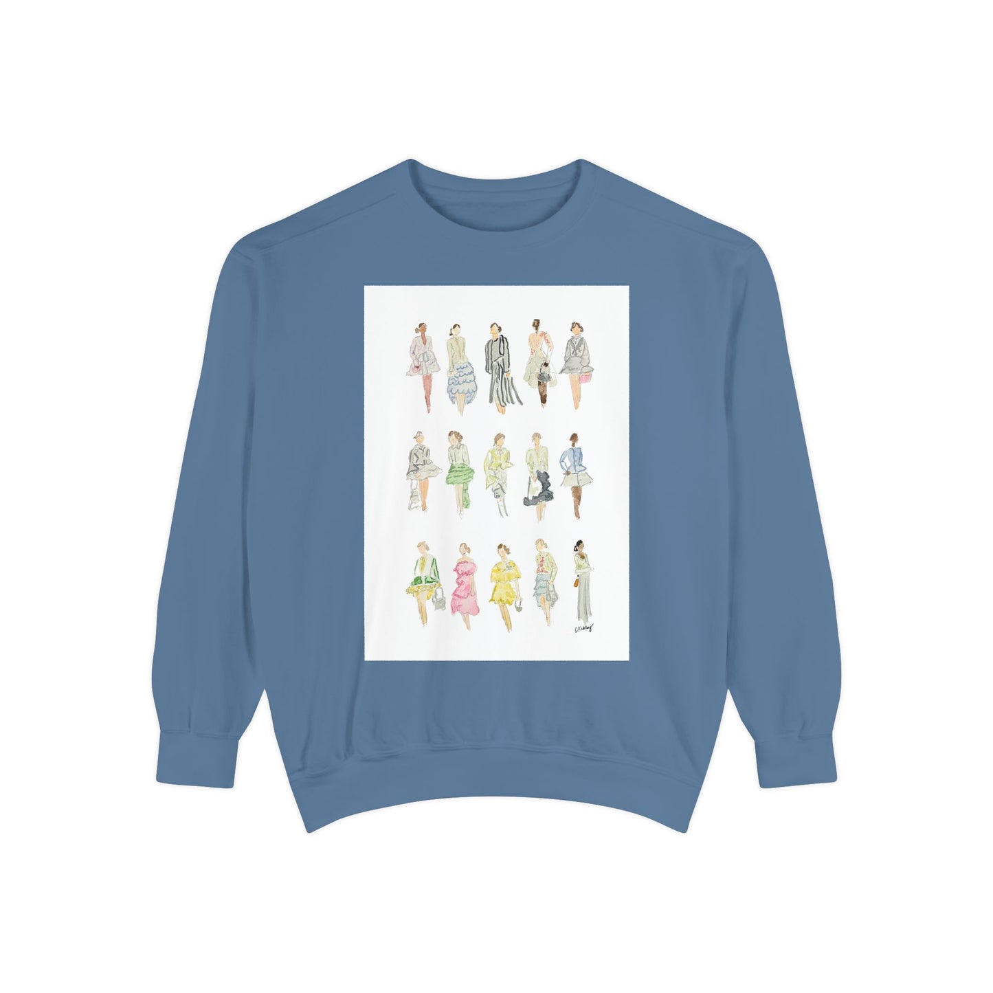 All the Pretty Girls Walk Like This #2 Sweatshirt — Vintage Runway Illustration Print