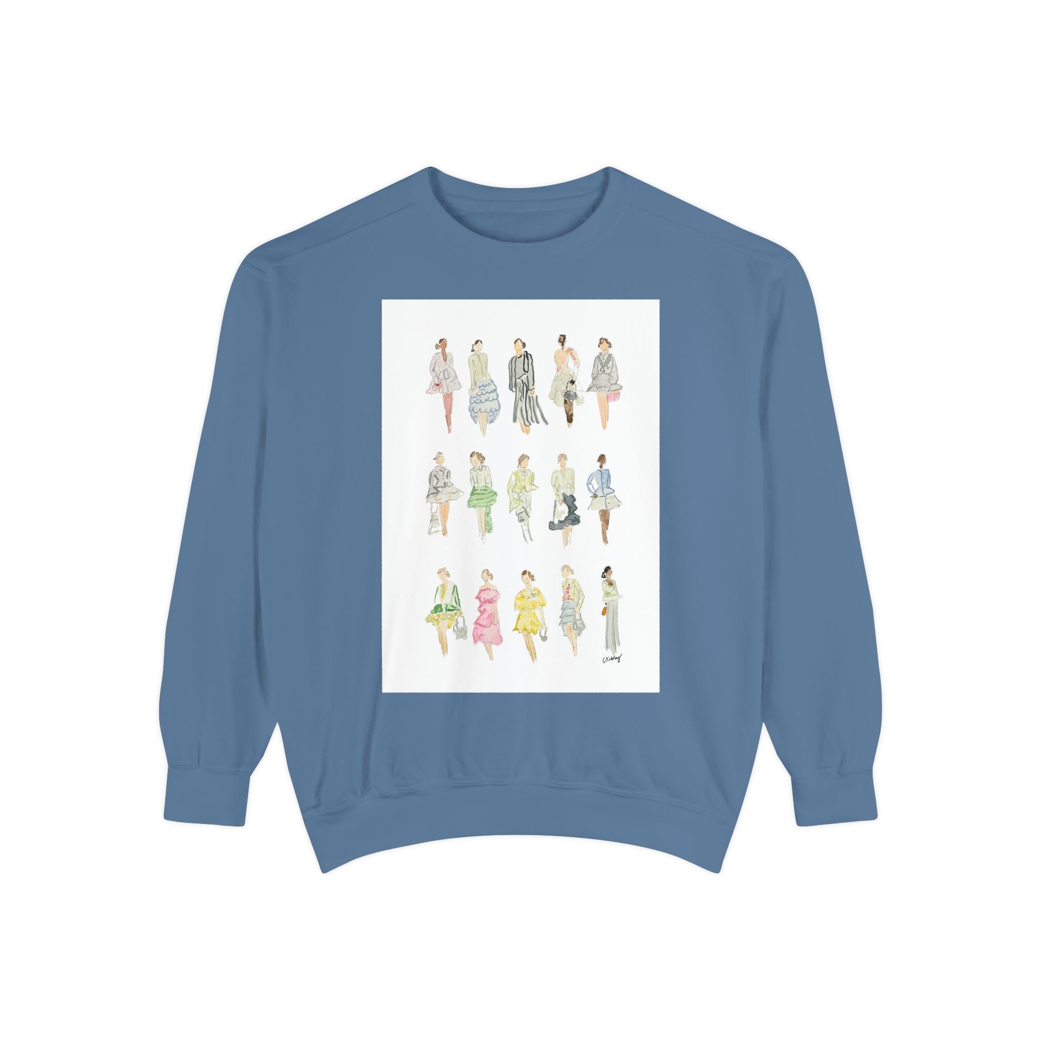 All the Pretty Girls Walk Like This #2 Sweatshirt — Vintage Runway Illustration Print
