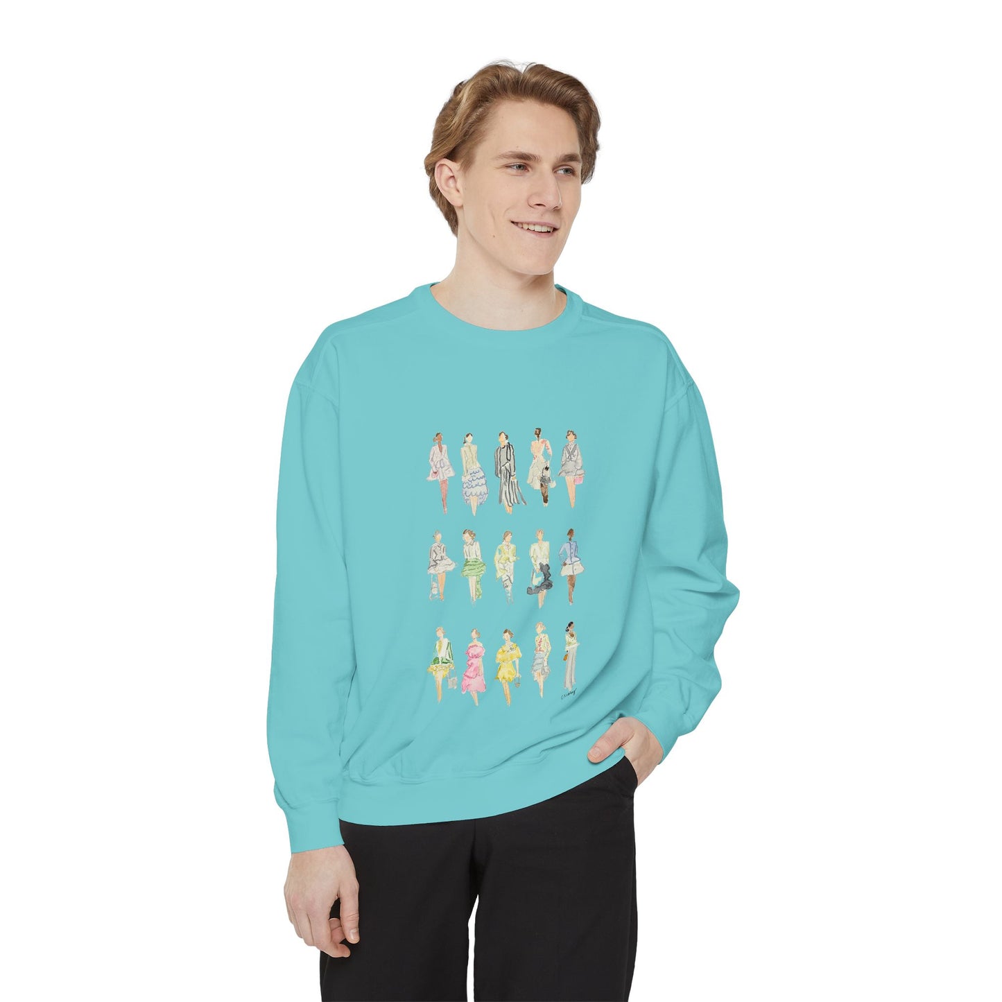 All the Pretty Girls Walk Like This Sweatshirt — Fashion Illustration Vintage Runway Sketches Crewneck