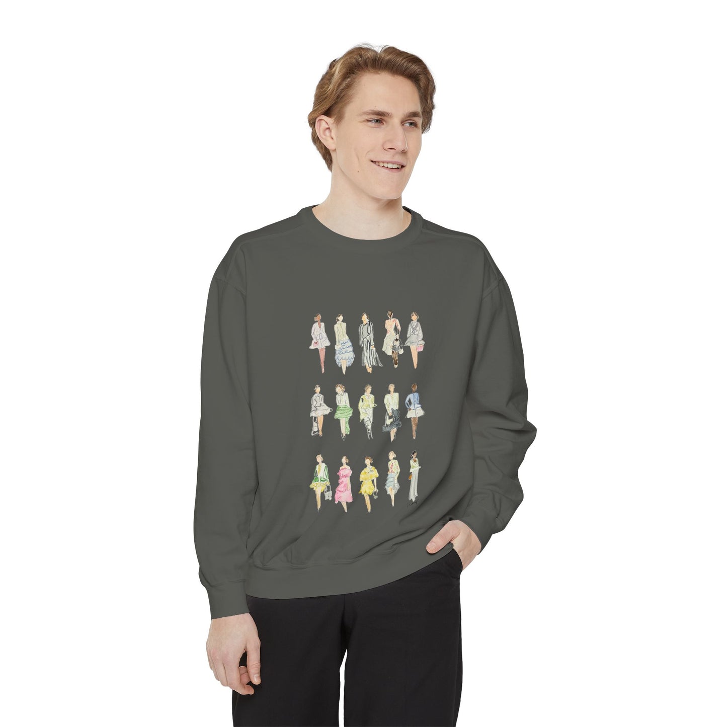 All the Pretty Girls Walk Like This Sweatshirt — Fashion Illustration Vintage Runway Sketches Crewneck