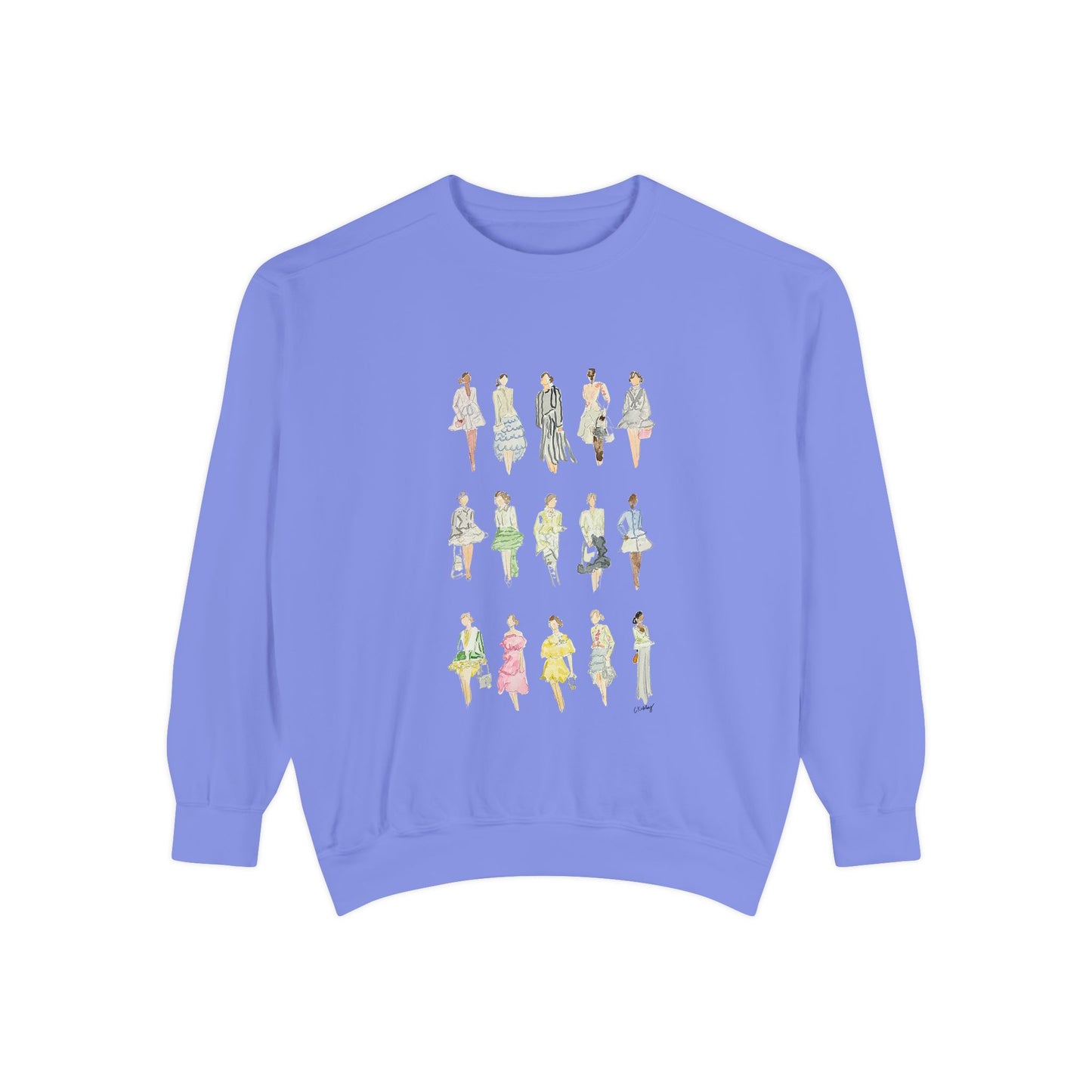 All the Pretty Girls Walk Like This Sweatshirt — Fashion Illustration Vintage Runway Sketches Crewneck