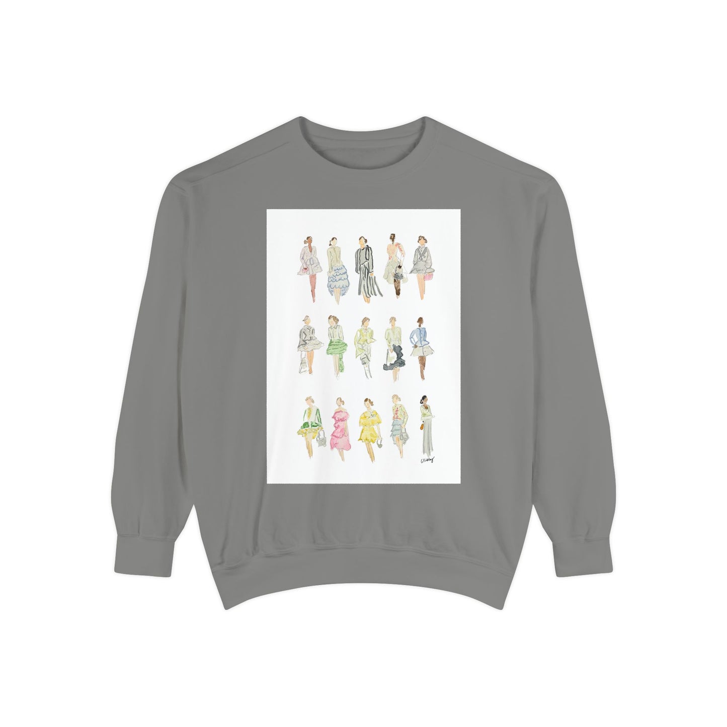 All the Pretty Girls Walk Like This #2 Sweatshirt — Vintage Runway Illustration Print