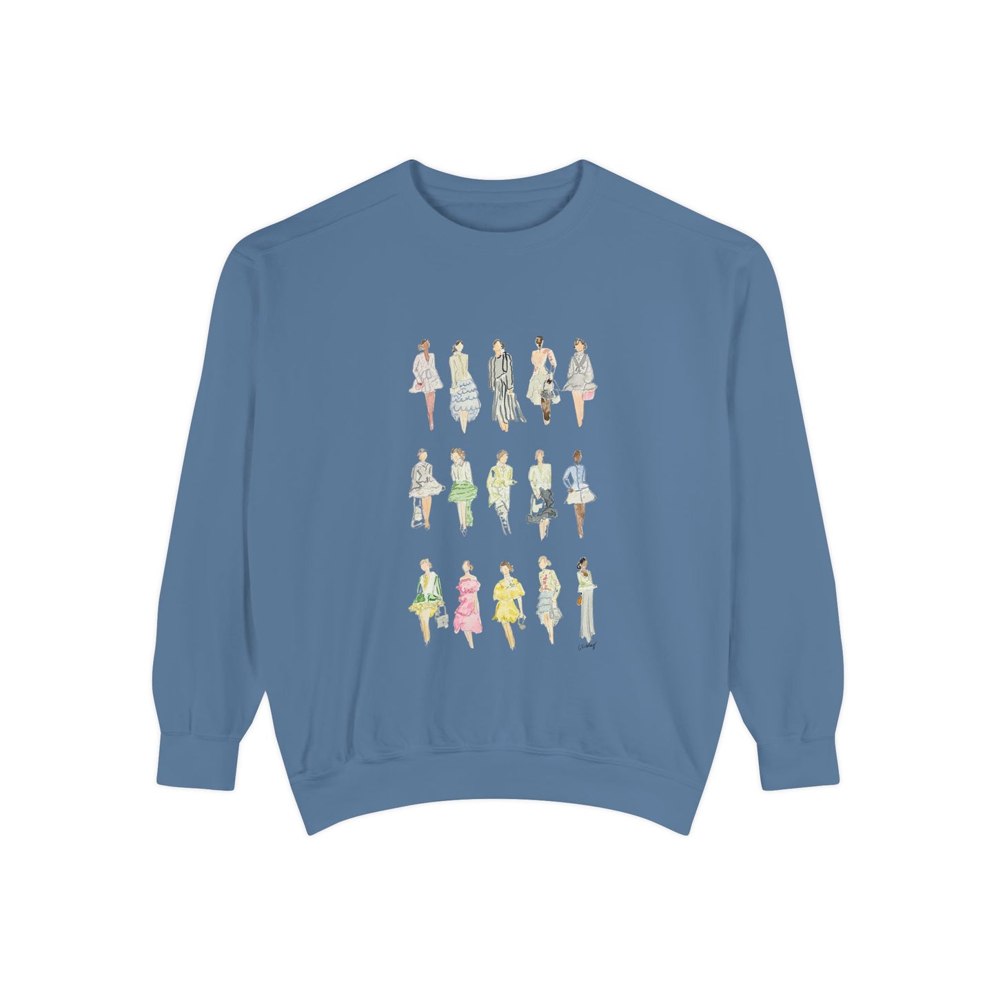 All the Pretty Girls Walk Like This Sweatshirt — Fashion Illustration Vintage Runway Sketches Crewneck