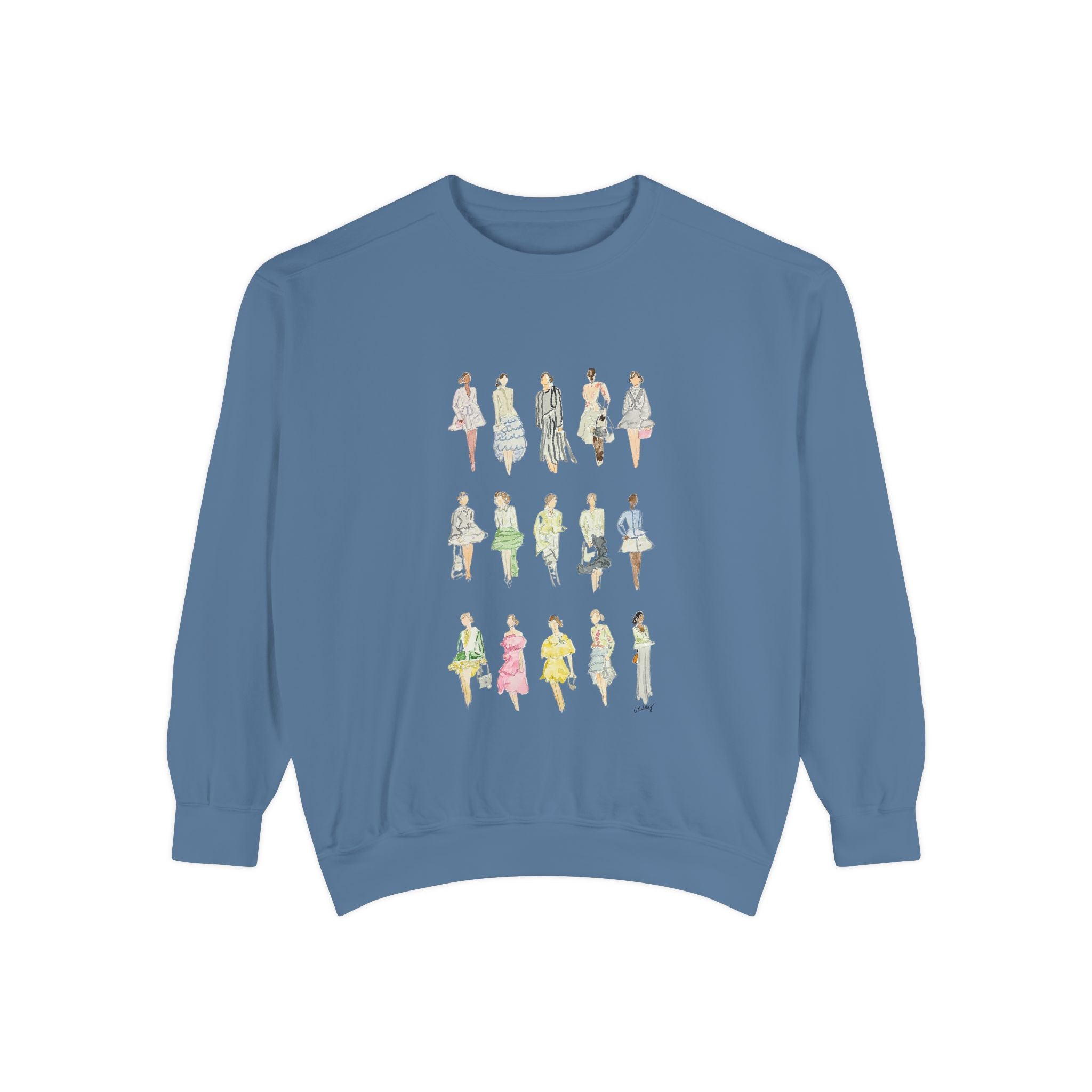 All the Pretty Girls Walk Like This Sweatshirt — Fashion Illustration Vintage Runway Sketches Crewneck