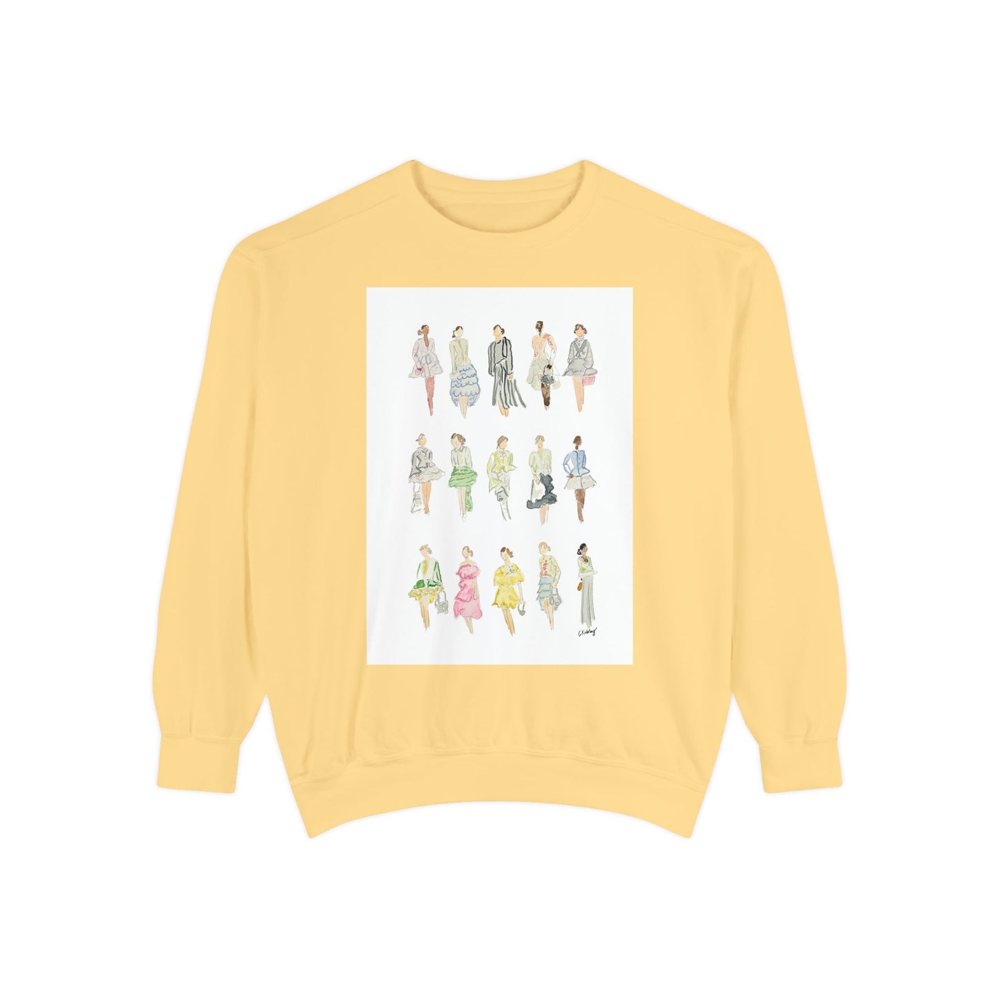 All the Pretty Girls Walk Like This #2 Sweatshirt — Vintage Runway Illustration Print
