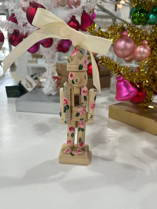 Rose Floral on Wood Nutcracker Ornament | Holiday 2024 Limited Edition