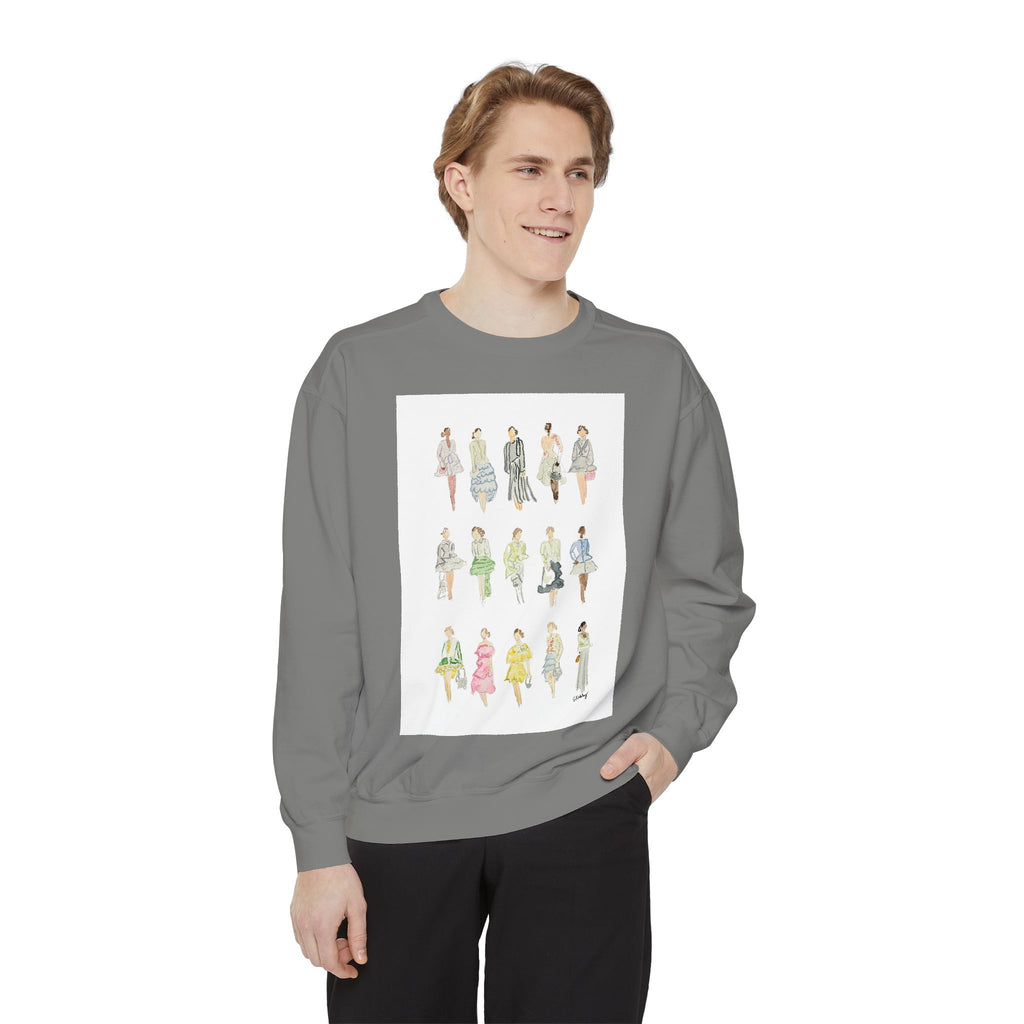 All the Pretty Girls Walk Like This #2 Sweatshirt — Vintage Runway Illustration Print