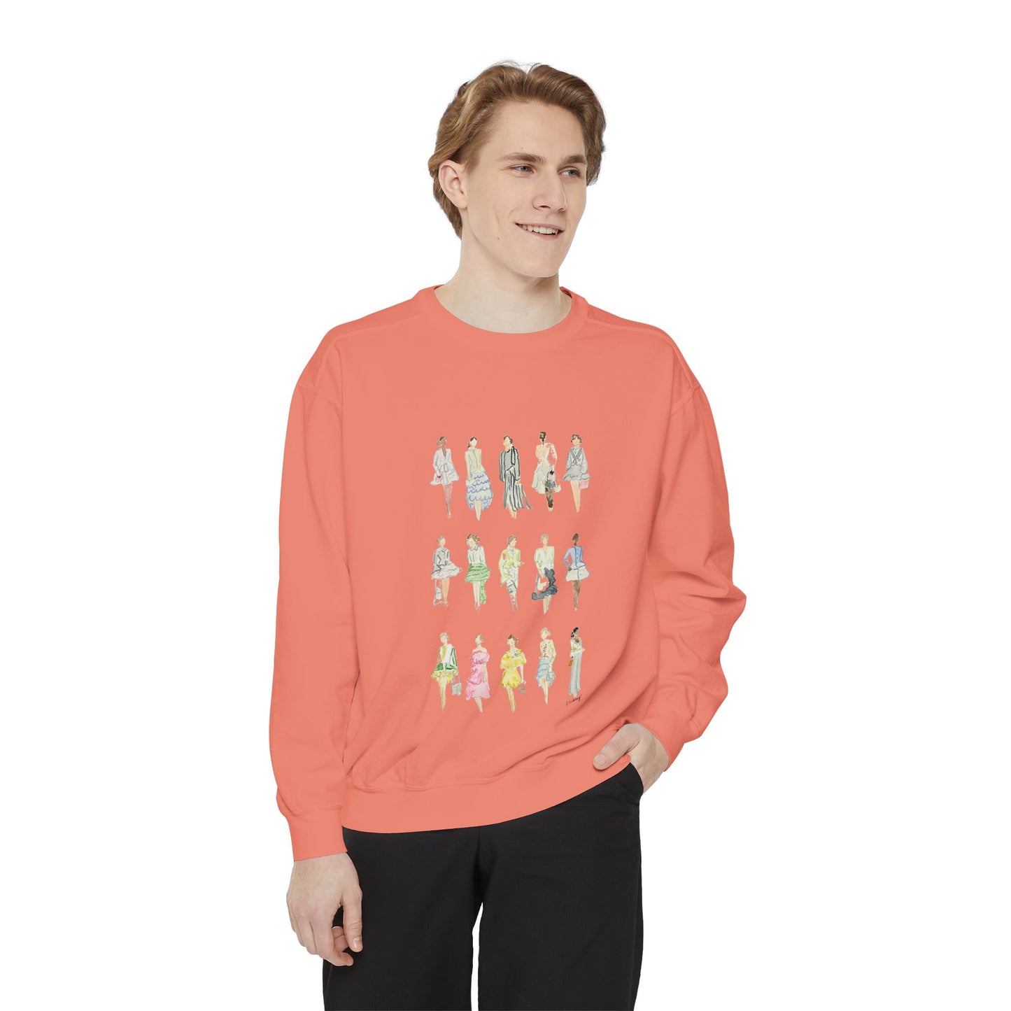 All the Pretty Girls Walk Like This Sweatshirt — Fashion Illustration Vintage Runway Sketches Crewneck