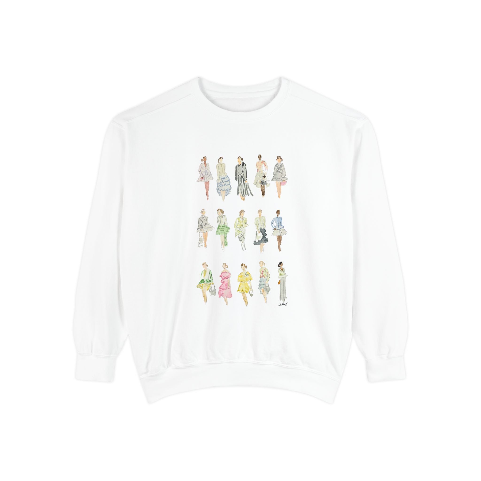 All the Pretty Girls Walk Like This #2 Sweatshirt — Vintage Runway Illustration Print