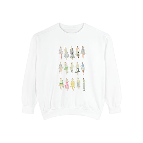 All the Pretty Girls Walk Like This #2 Sweatshirt — Vintage Runway Illustration Print