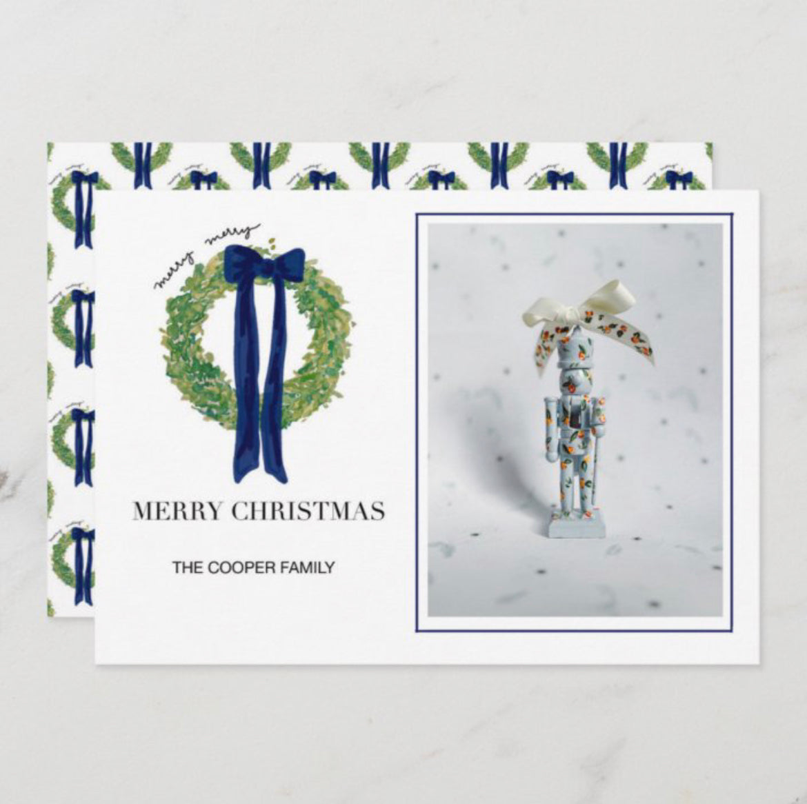 Delft Blue Wreath Christmas Card | Digital Download