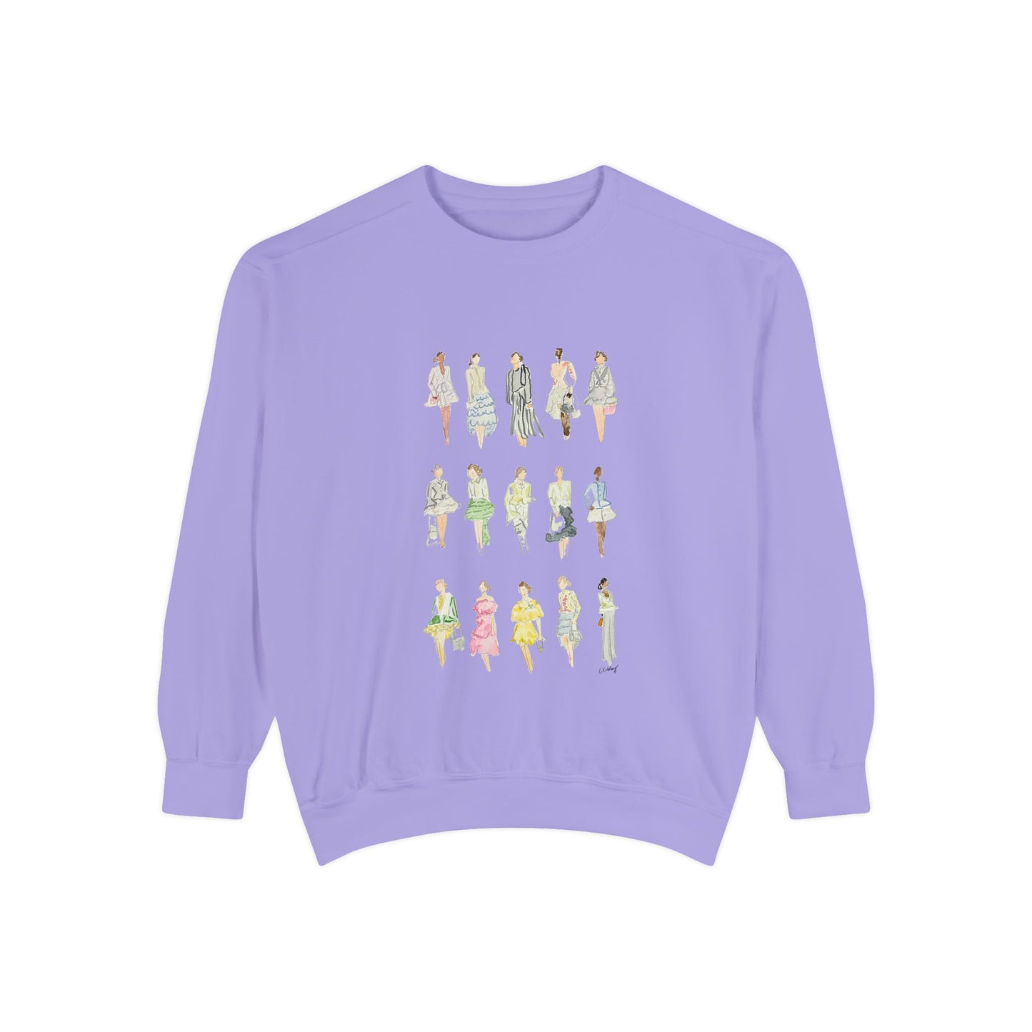 All the Pretty Girls Walk Like This Sweatshirt — Fashion Illustration Vintage Runway Sketches Crewneck